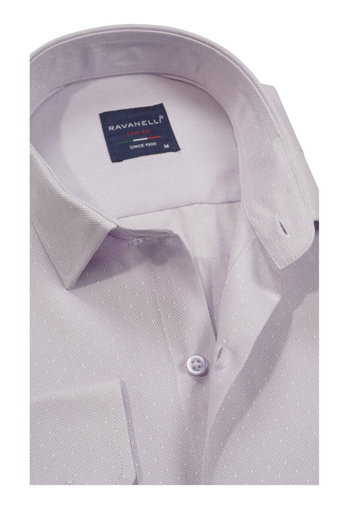 Erkek Beyaz Slim Fit Armürlü Gömlek