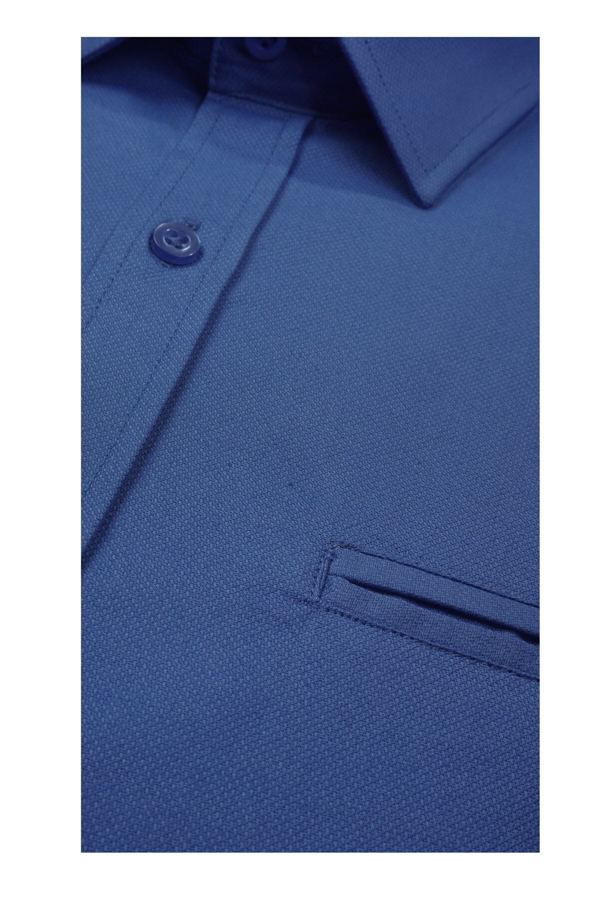 Erkek Lacivert Slim Fit Oxford Likralı Gömlek
