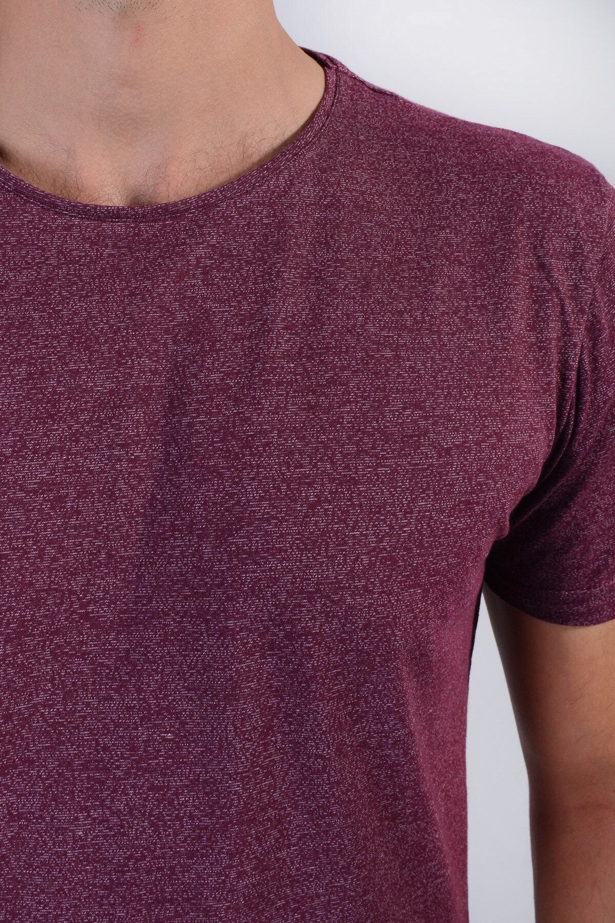 Erkek Bordo Basic Model Tişört