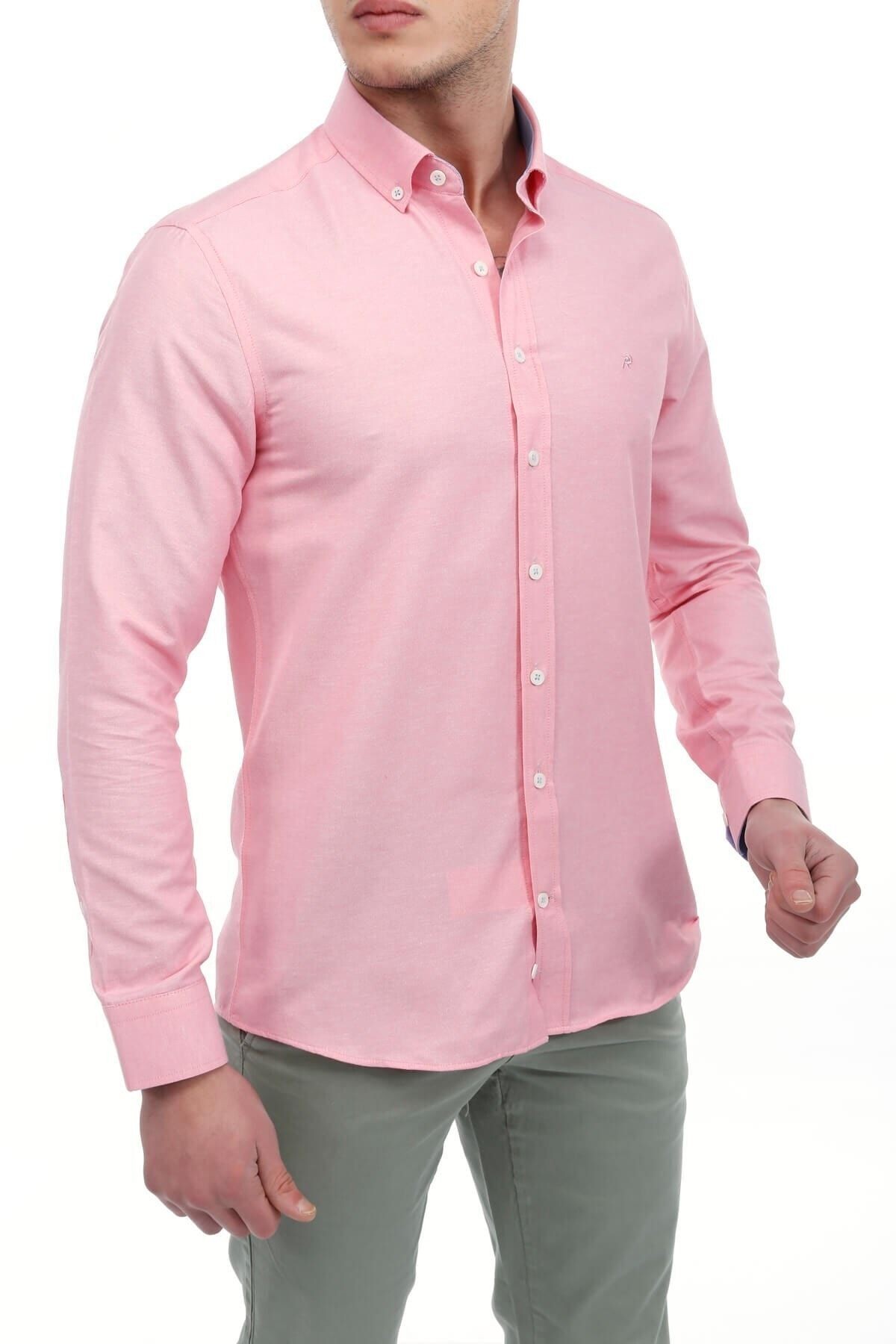 Pembe Slim Fit Gömlek