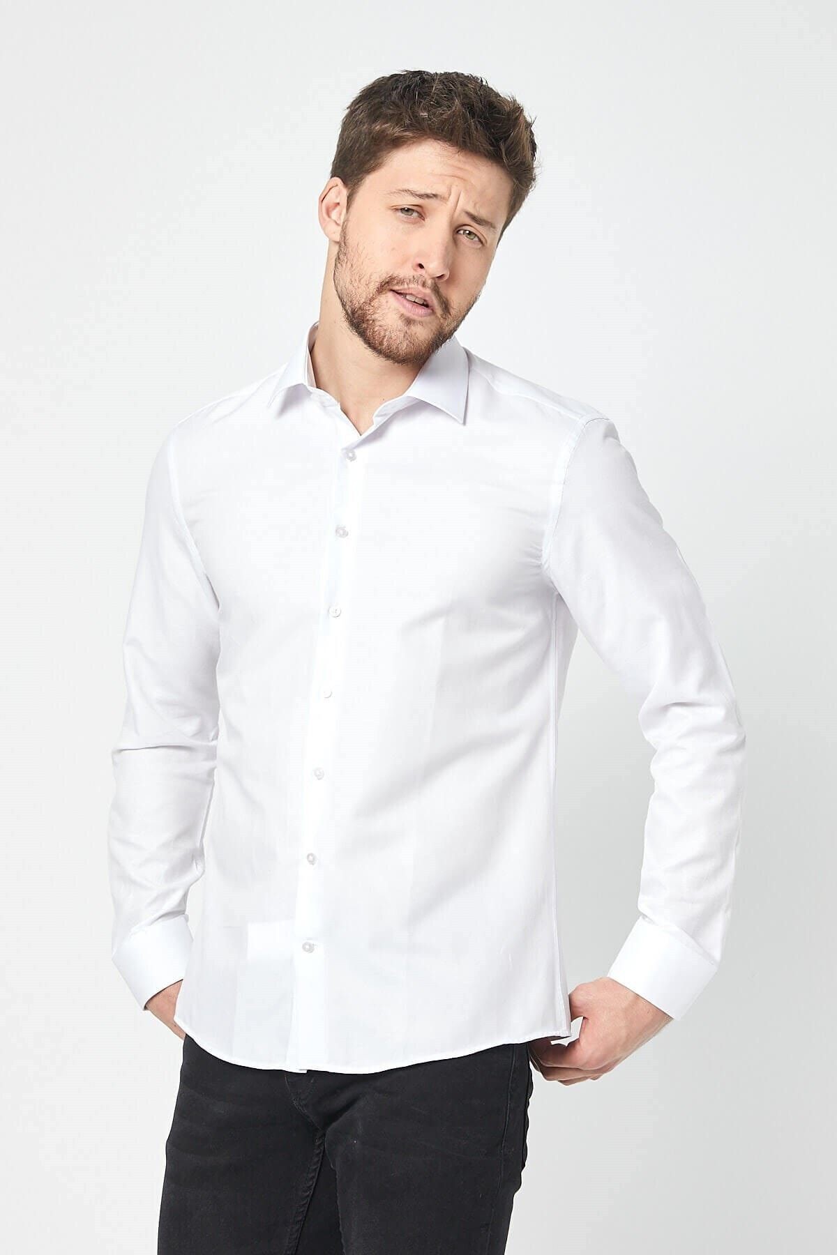 Beyaz Slim Fit Gömlek