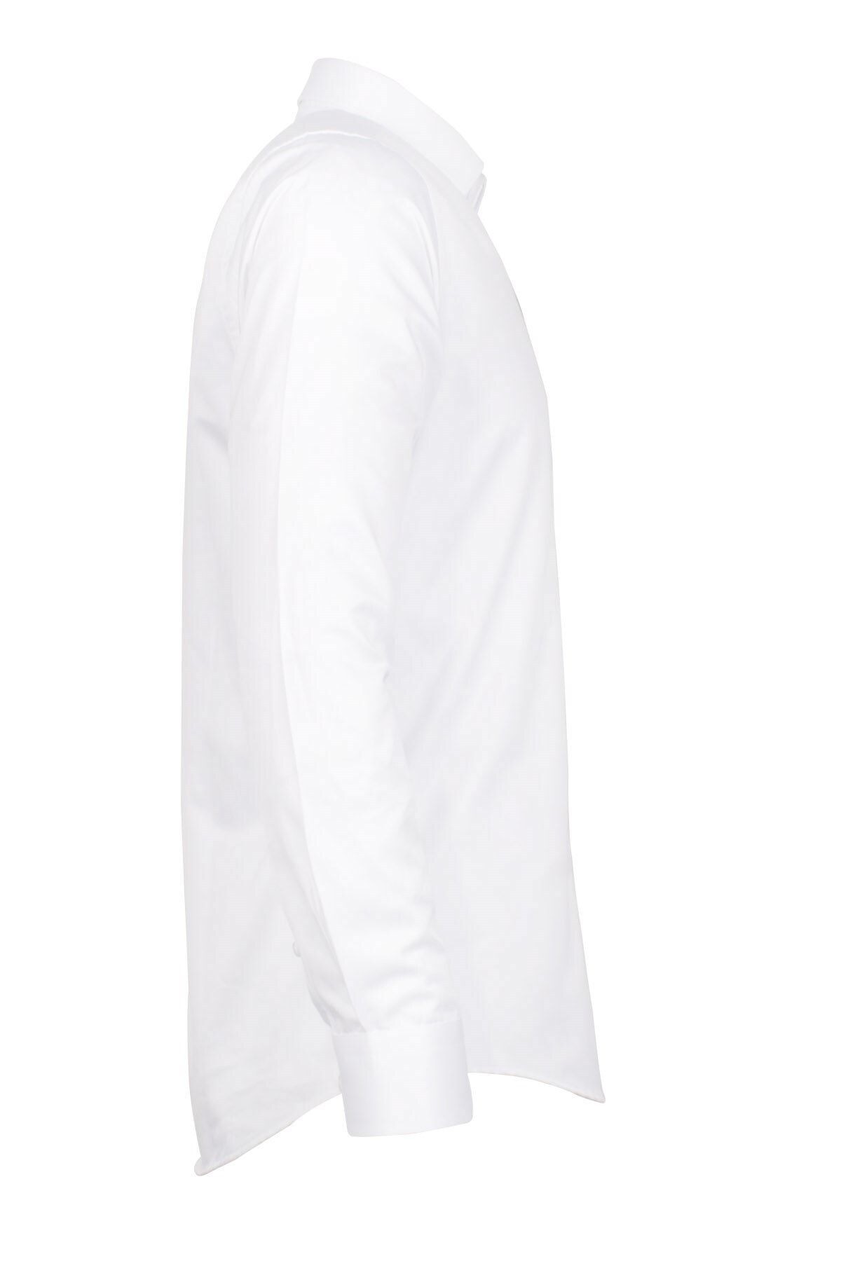 Erkek  Beyaz Slim Fit Armürlü Gömlek