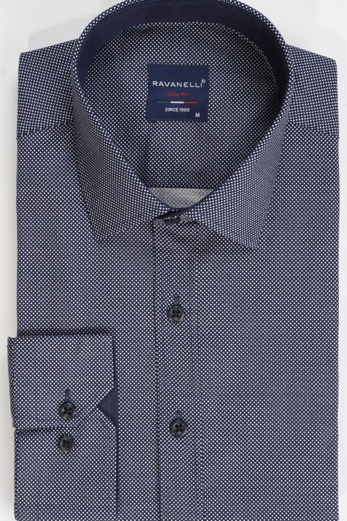Slim Fit Baskılı Likralı Erkek Gömlek