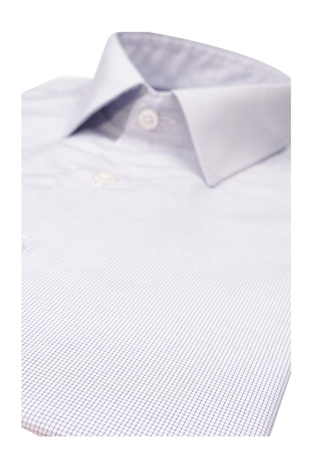 Erkek Gri Slim Fit Armürlü Gömlek
