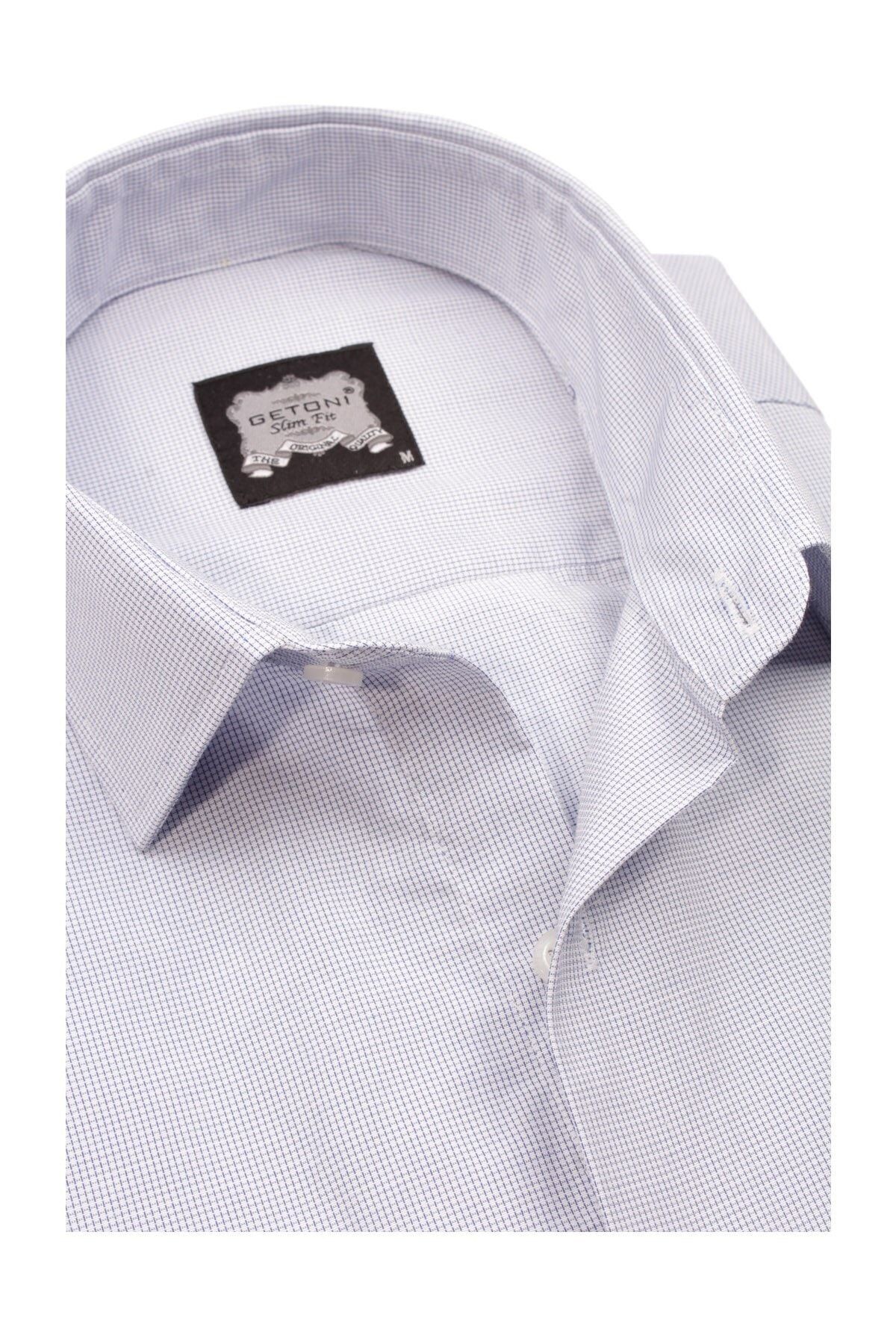 Erkek Gri Slim Fit Armürlü Gömlek