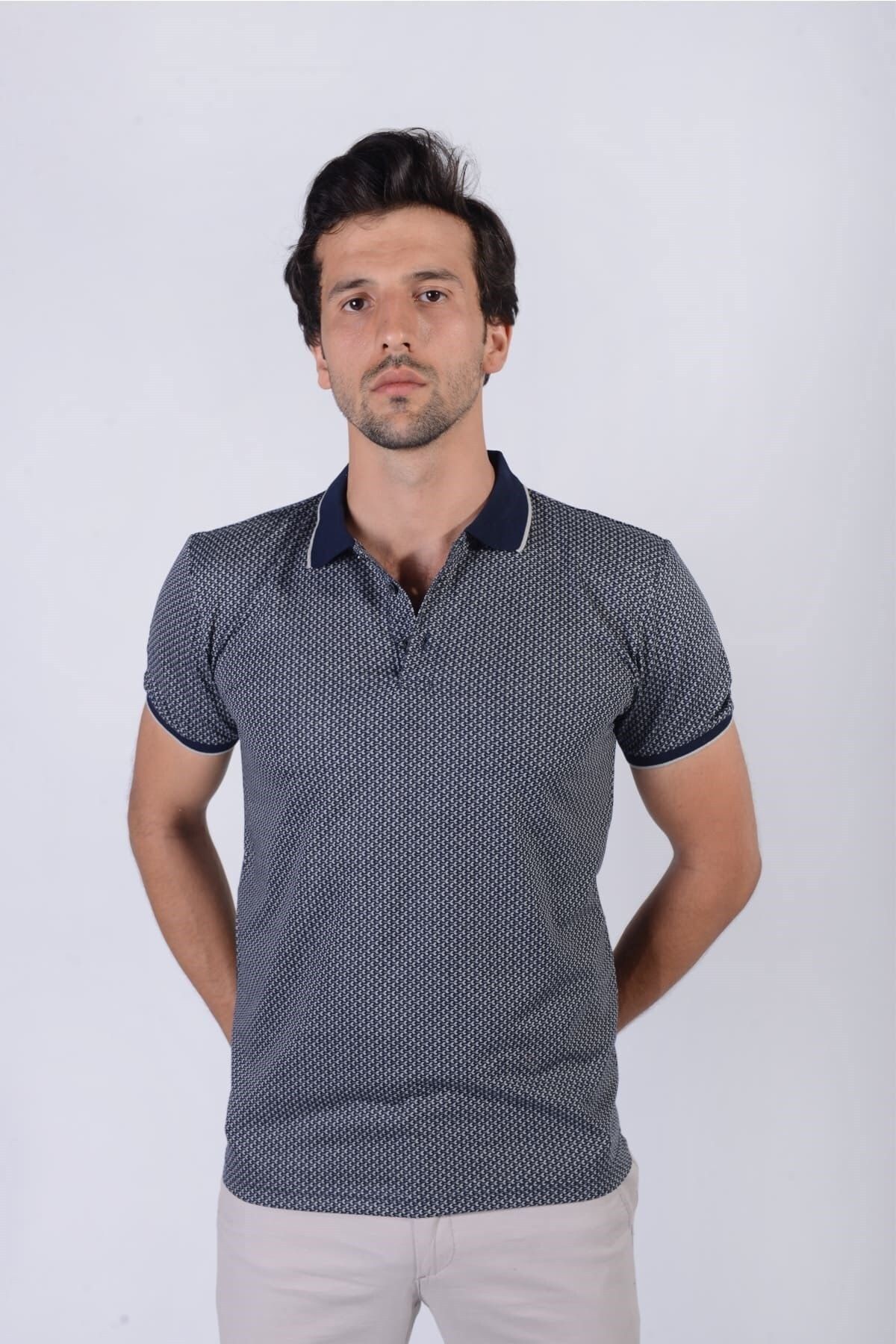 Erkek Gri Polo Yaka T-shirt