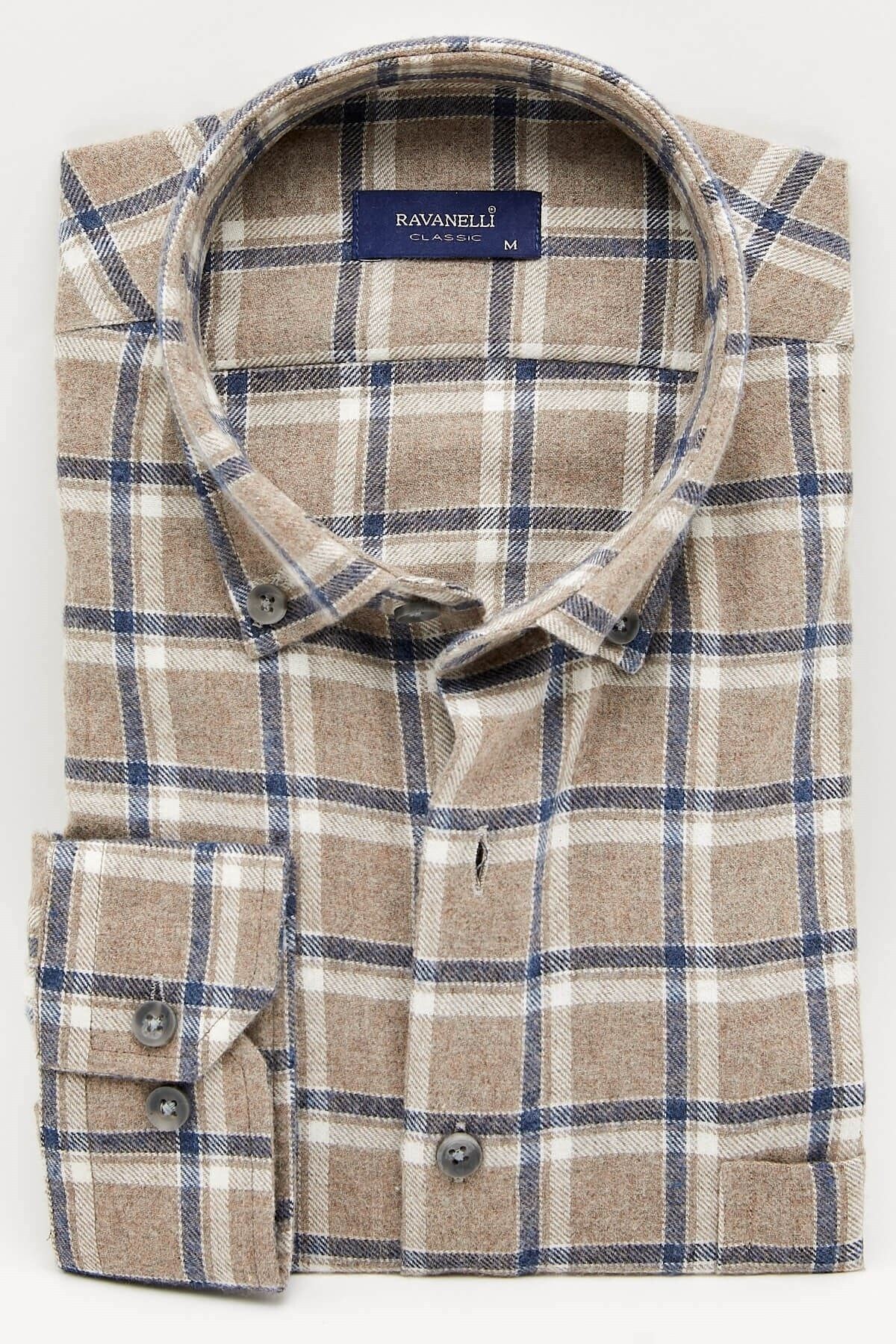 Kahverengi Kareli Klasik Flanel Kışlık Gömlek