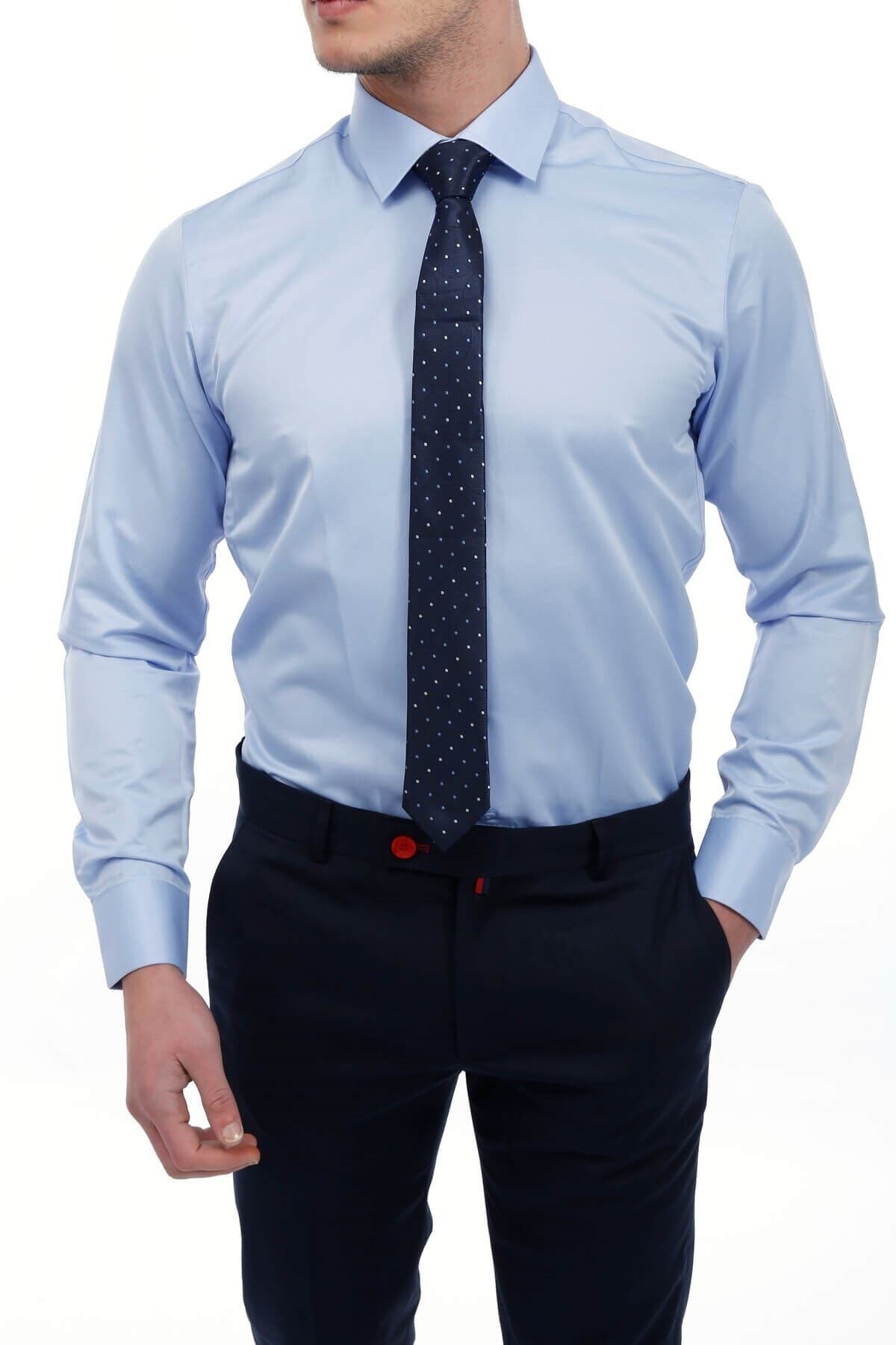 Koyu Mavi Extra Slim Fit Gömlek