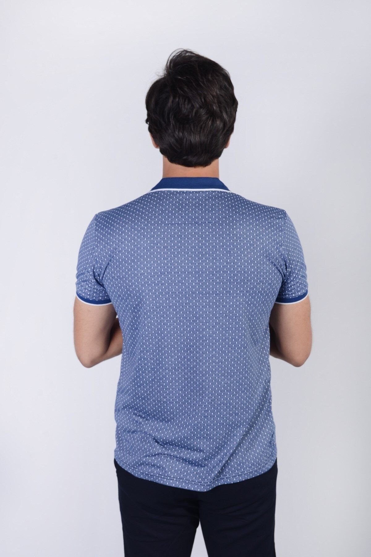 Erkek Mavi Polo Yaka T-shirt