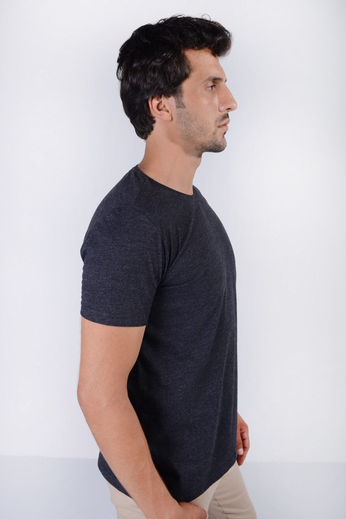 Erkek Siyah Basic Model Tişört