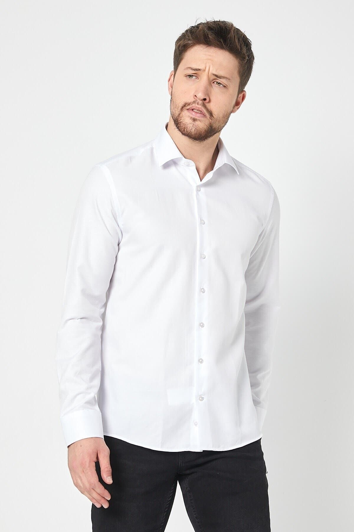 Beyaz Slim Fit Gömlek