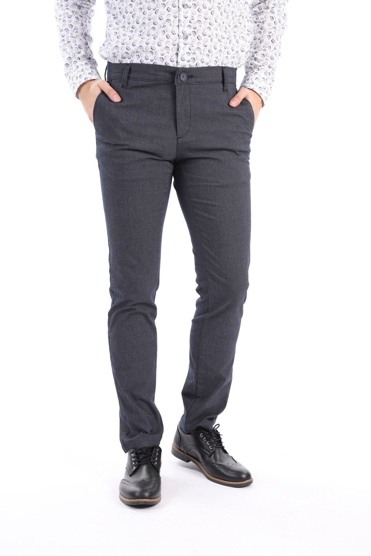 Erkek Lacivert Chıno Regular Fit Pantolon