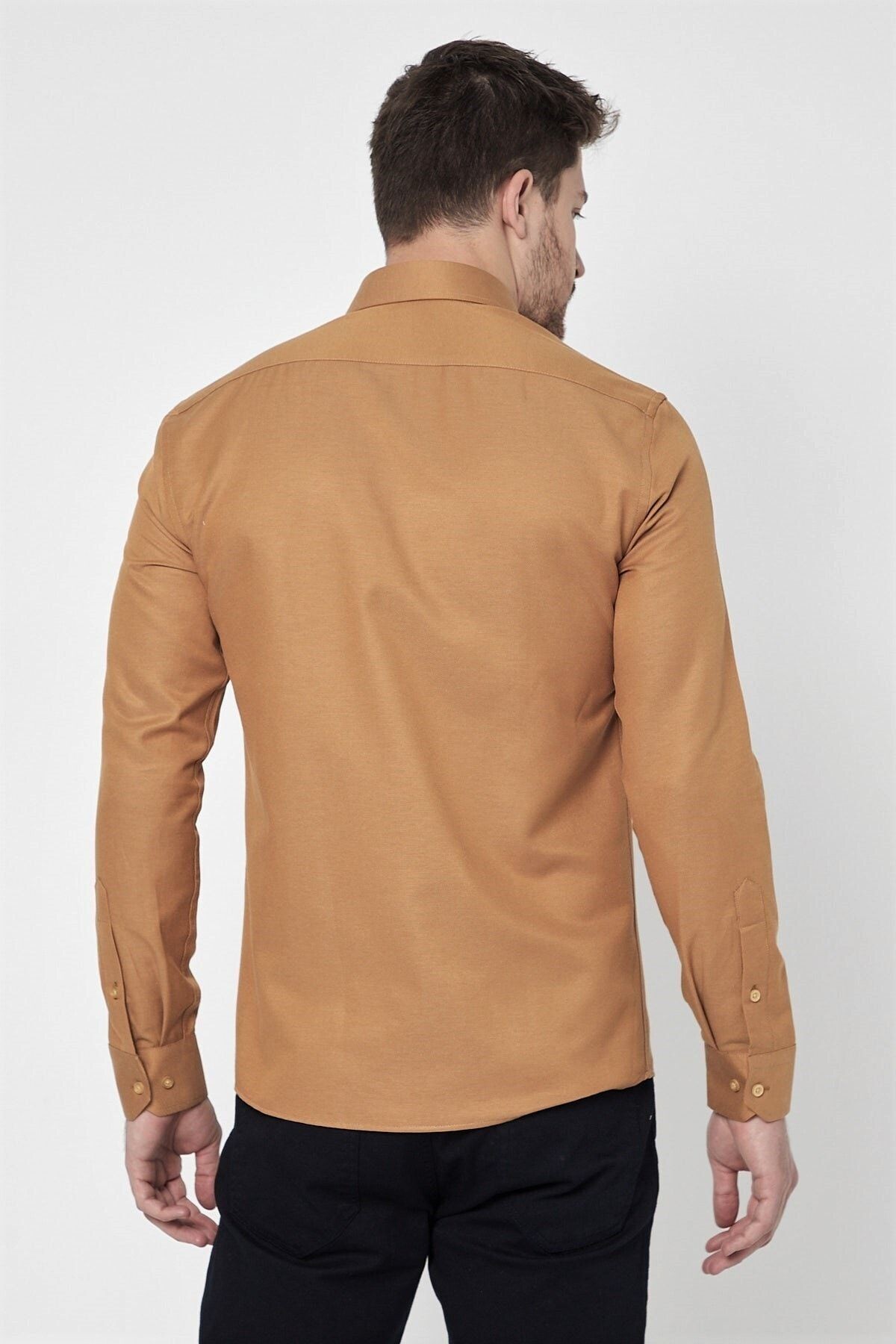Hardal Slim Fit Uzun Kol Gömlek
