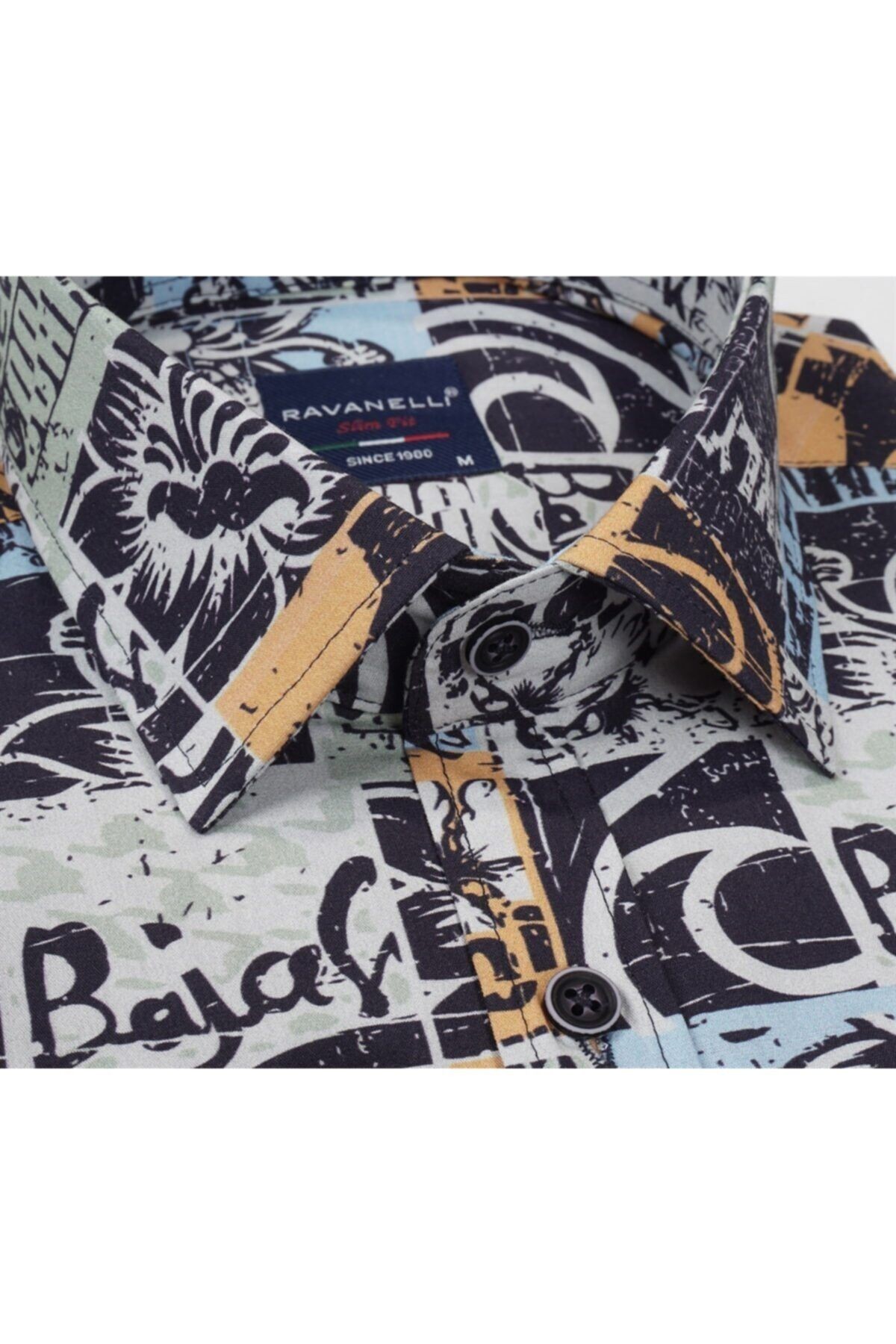 Erkek Extra Slim Fit Dijital Baskılı Gömlek
