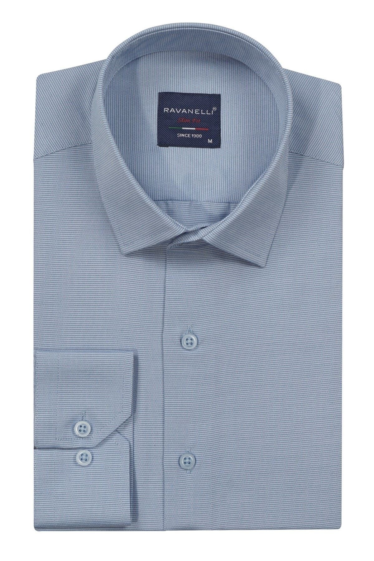Erkek Slim Fit Armürlü Gömlek