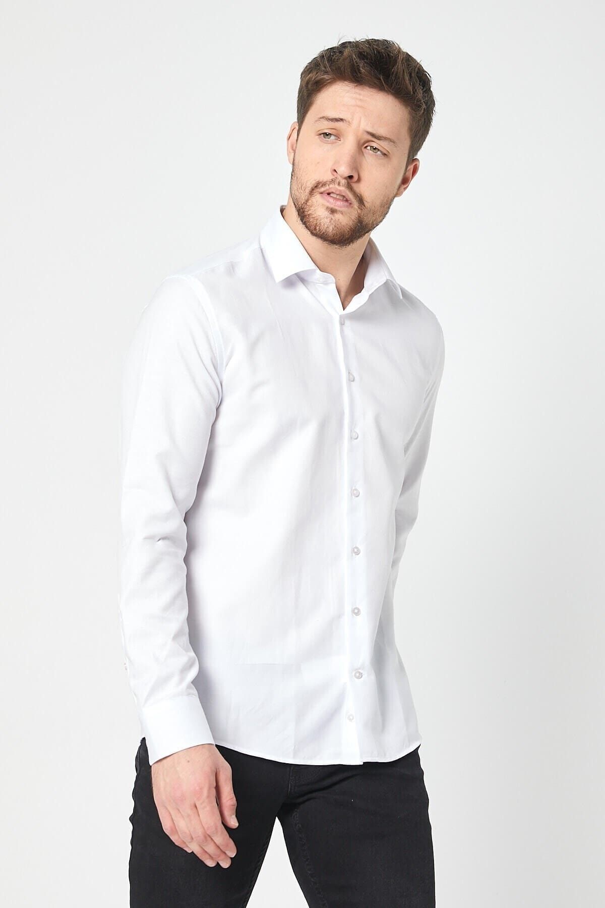 Beyaz Slim Fit Gömlek