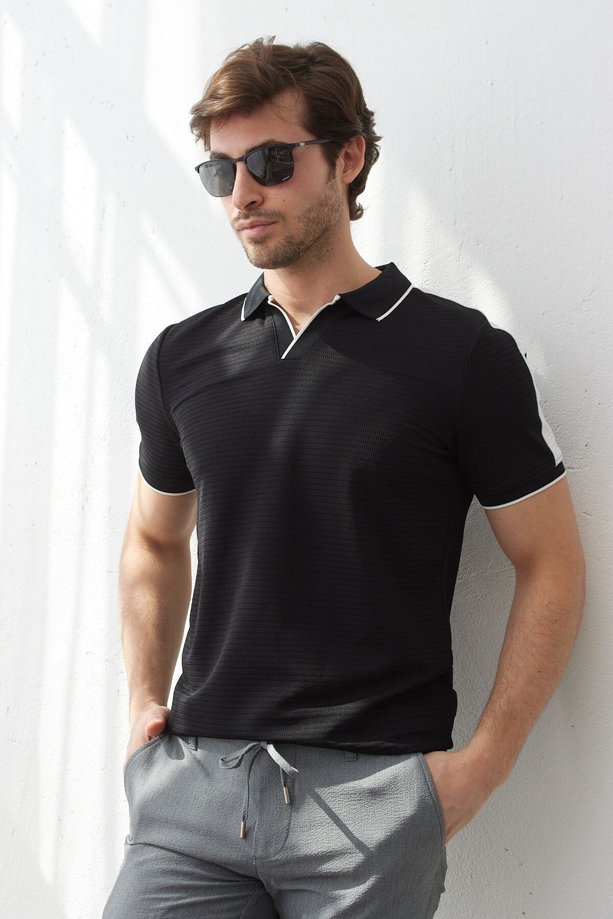 Erkek Modern Slim Fit Polo Yaka T-shirt