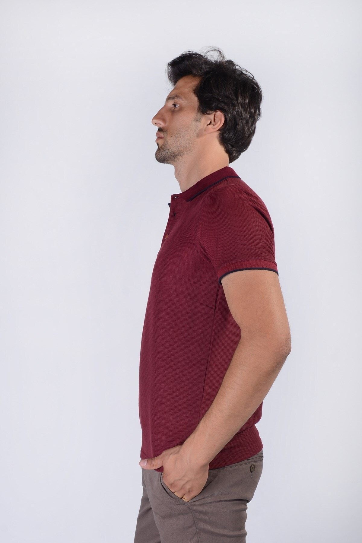 Erkek Bordo Polo Yaka T-Shirt