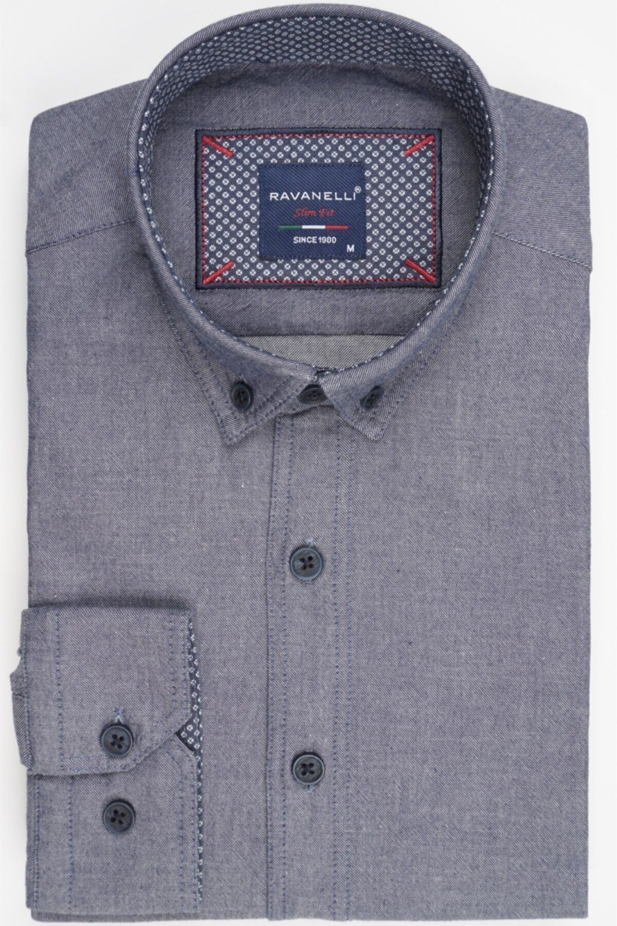 Slim Fit Indigo Erkek Gömlek