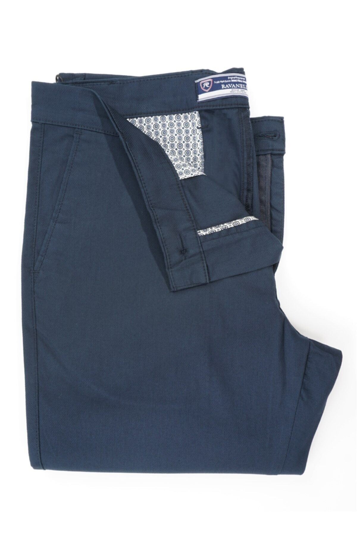 Erkek Mavi Regular Fıt Gabardin Pantolon