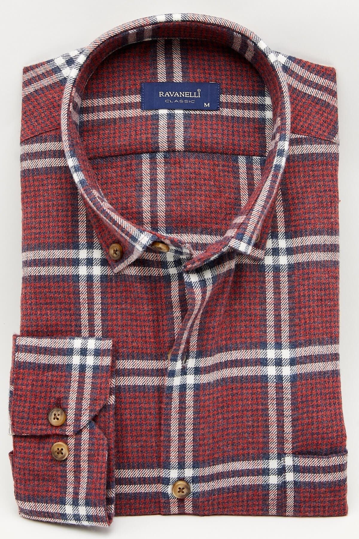 Bordo Kareli Klasik Flanel Kışlık Gömlek