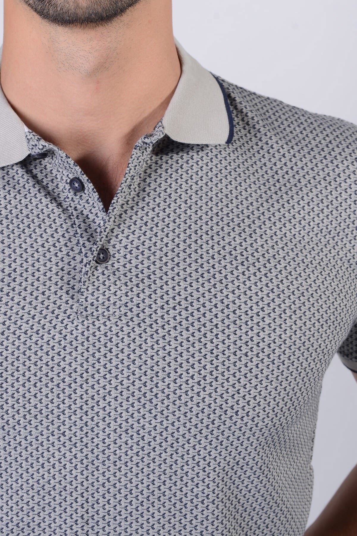Erkek Gri Polo Yaka T-shirt