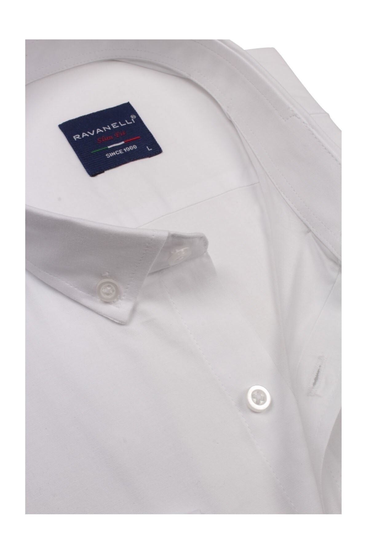 Erkek Beyaz Slim Fit Likralı Gömlek