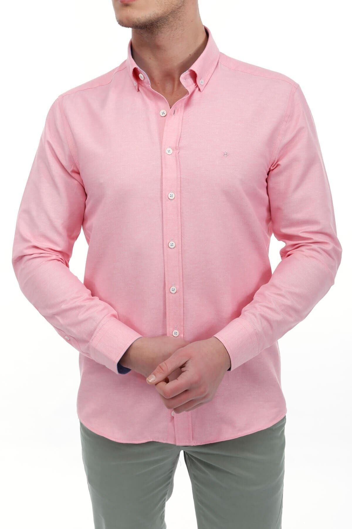 Pembe Slim Fit Gömlek