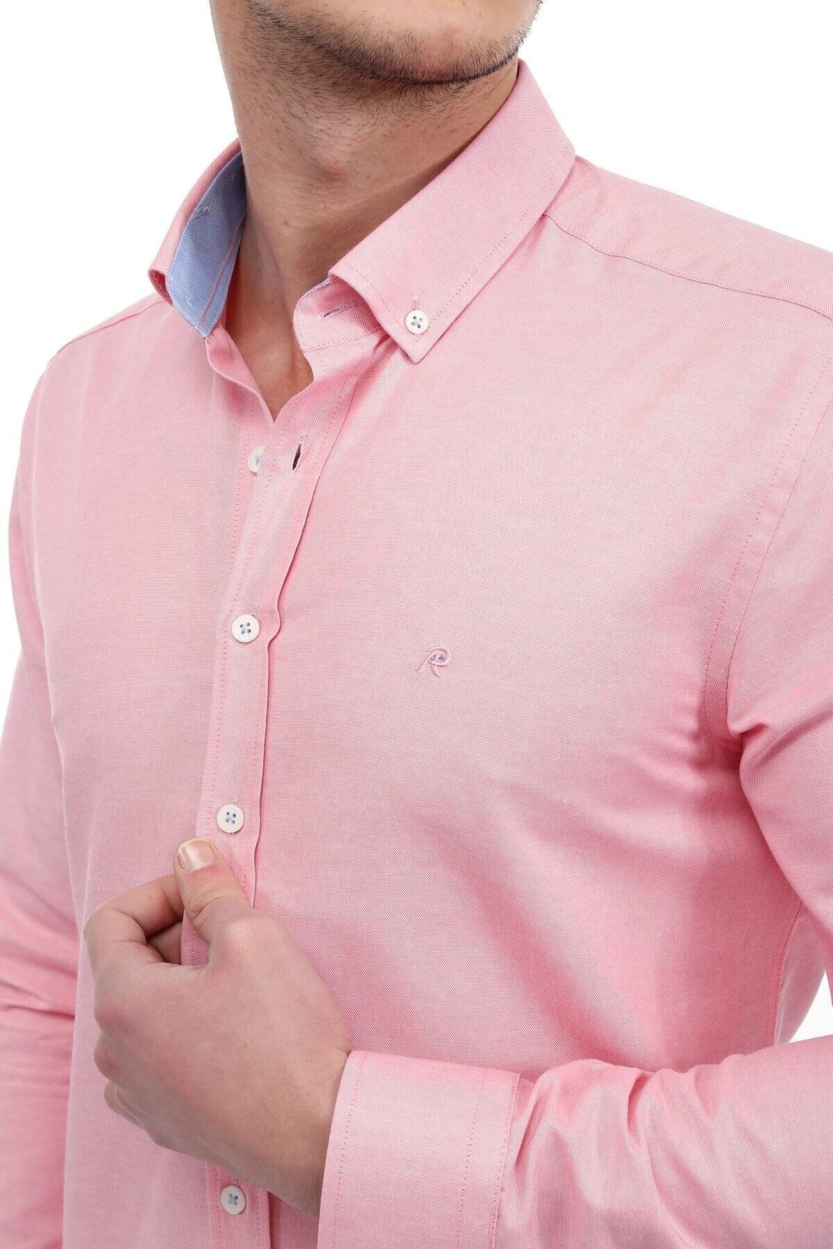 Pembe Slim Fit Gömlek