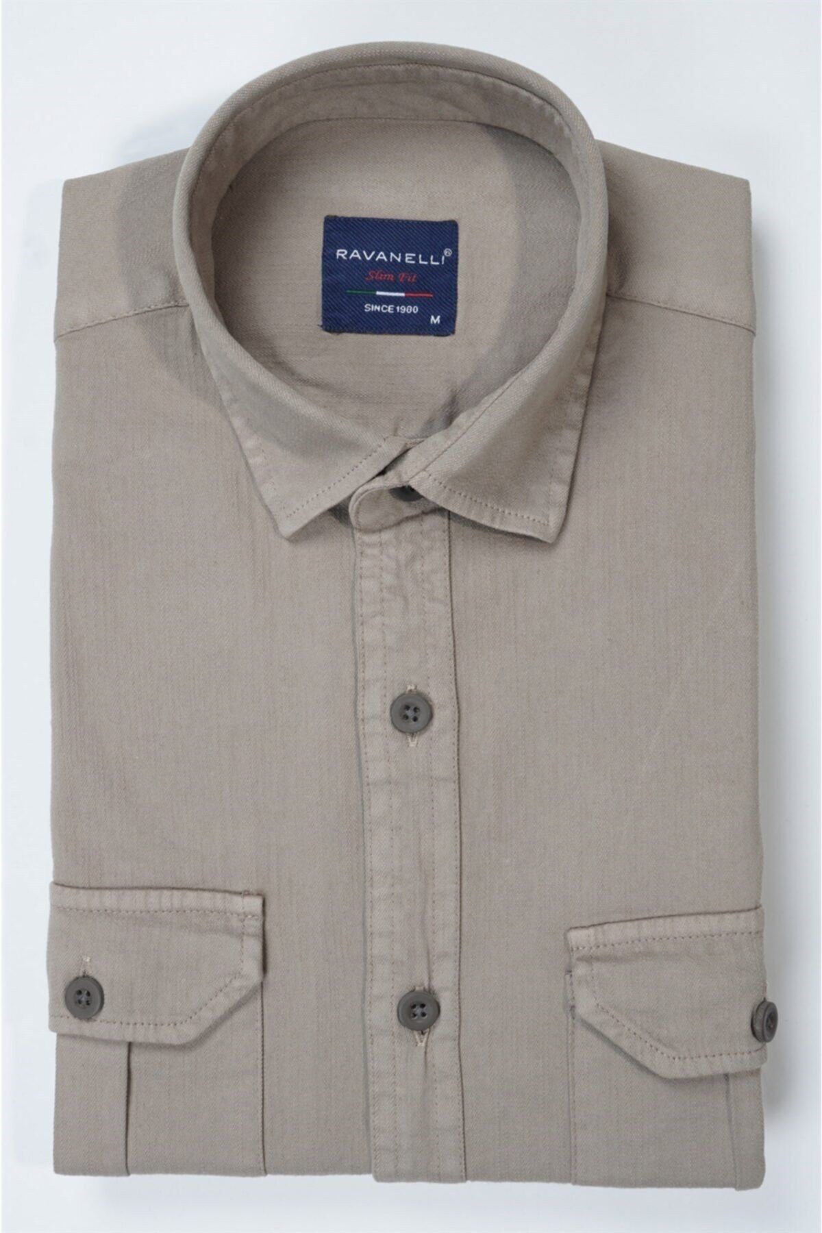 Extra Slim Fit Gabardin Çift Cep Erkek Gömlek