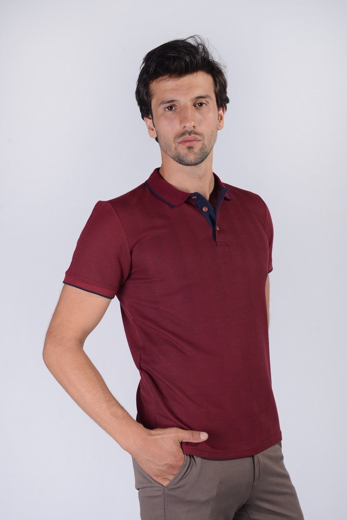 Erkek Bordo Polo Yaka T-Shirt