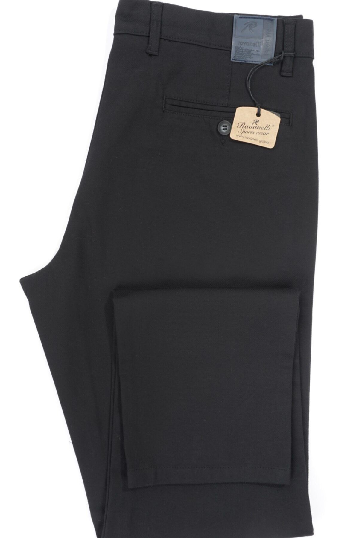 Erkek Siyah Regular Fıt Gabardin Pantolon