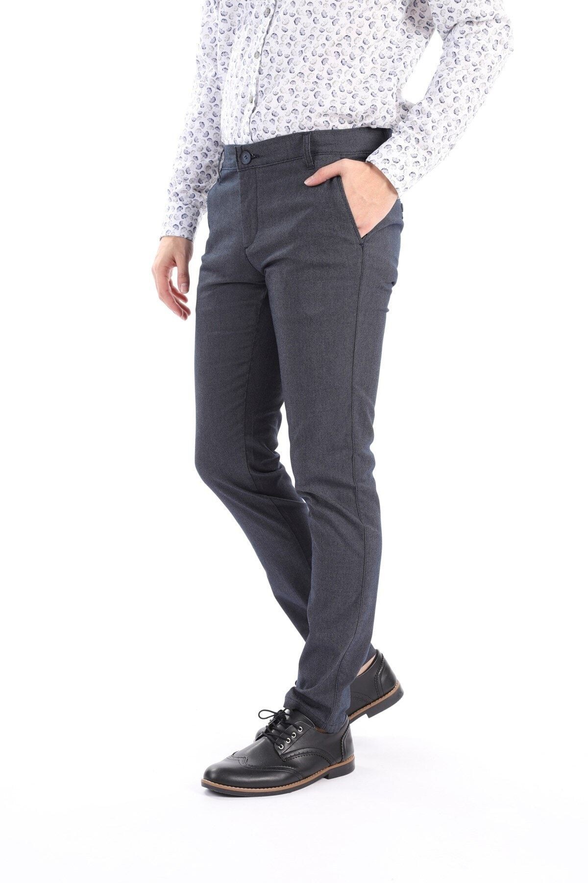 Erkek Lacivert Chıno Regular Fit Pantolon