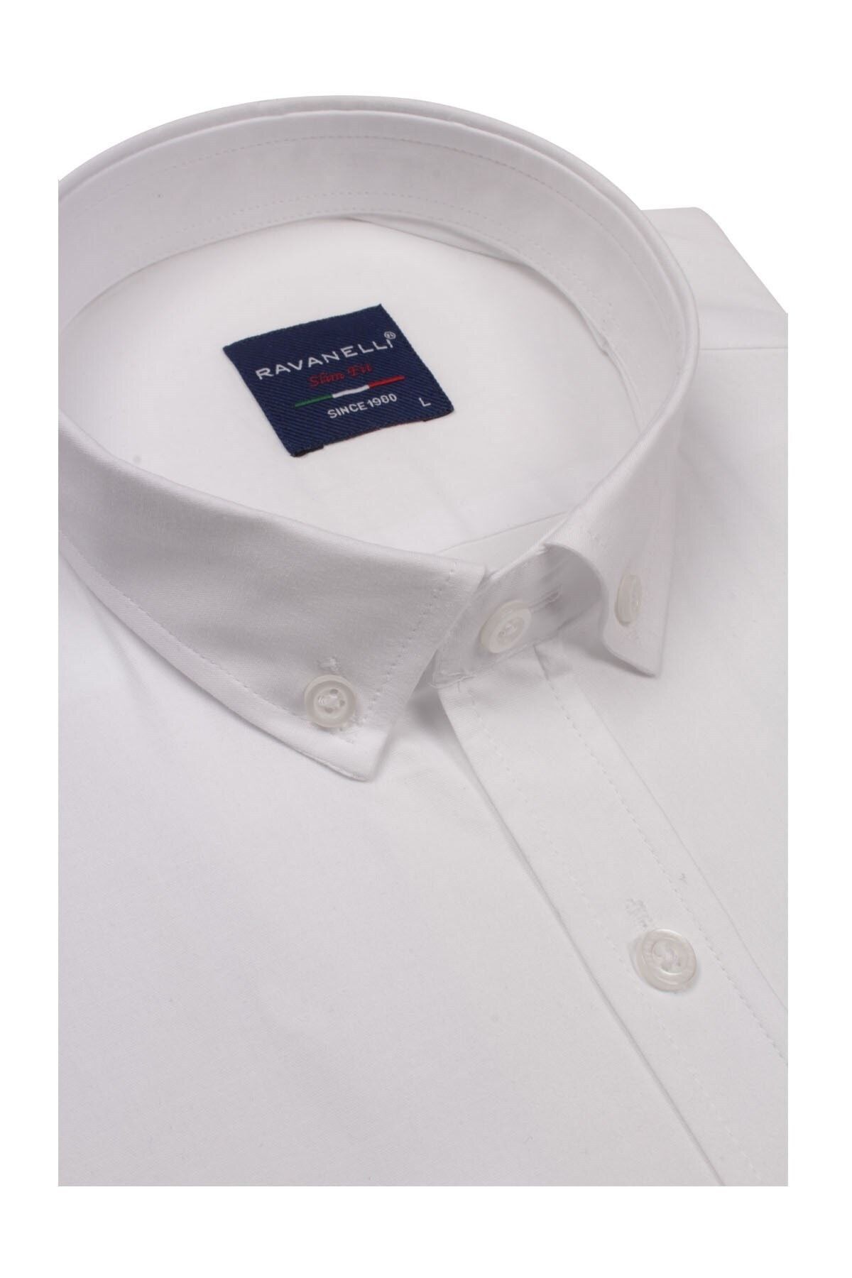 Erkek Beyaz Slim Fit Likralı Gömlek