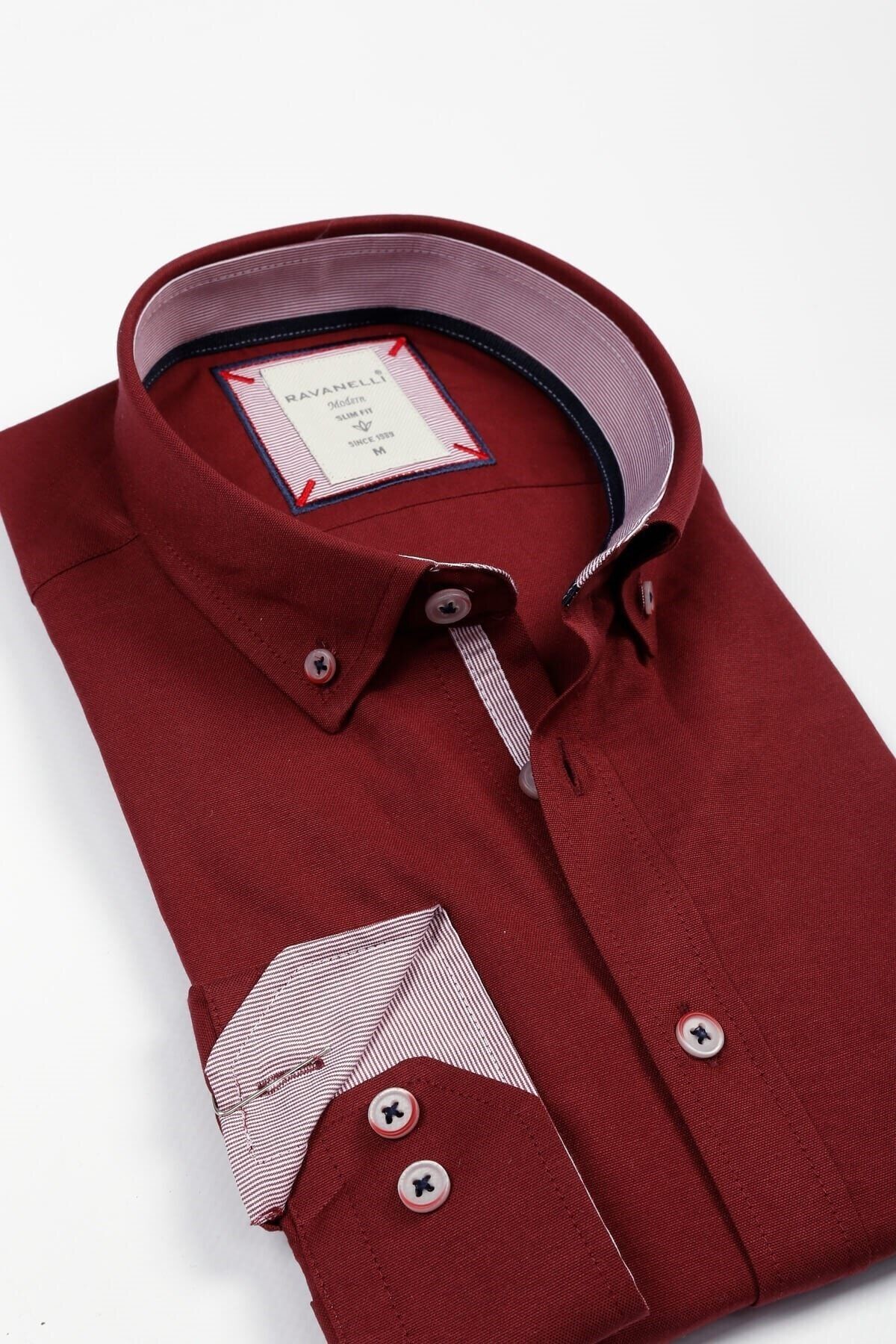 Bordo Slim Fit Gömlek
