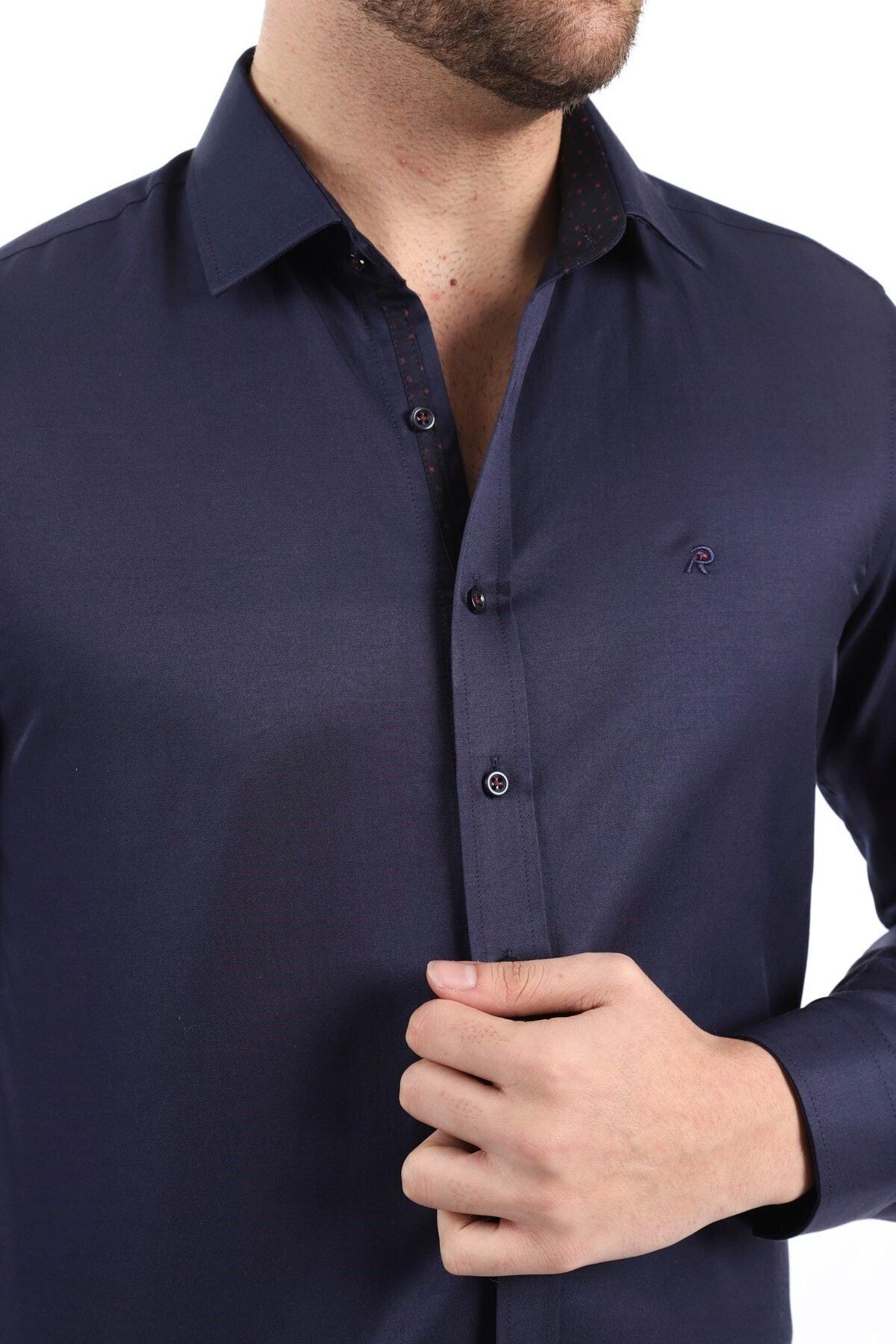 Lacivert Slim Fit Gömlek