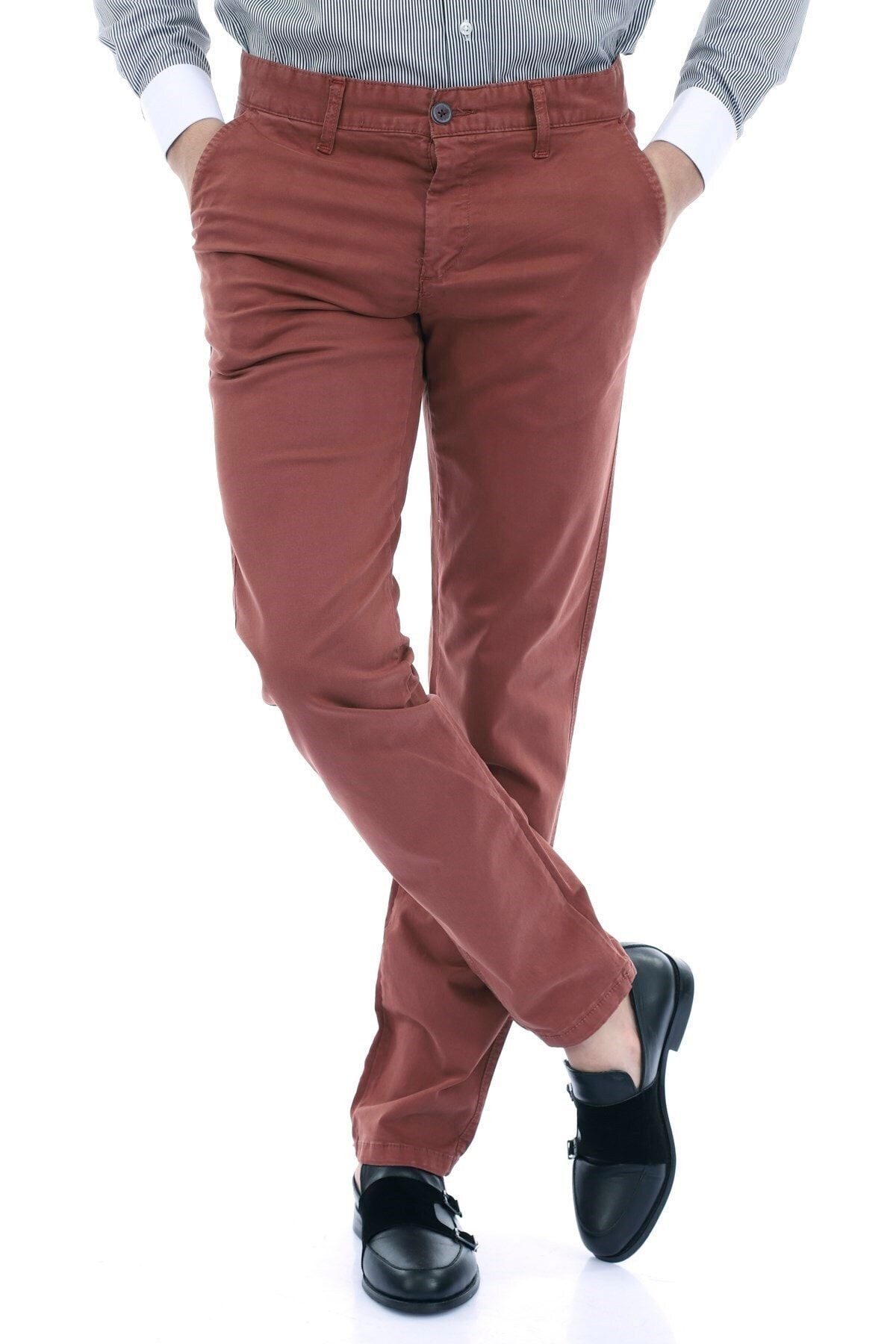 Gül Kurusu Chıno Slim Fit Pantolon