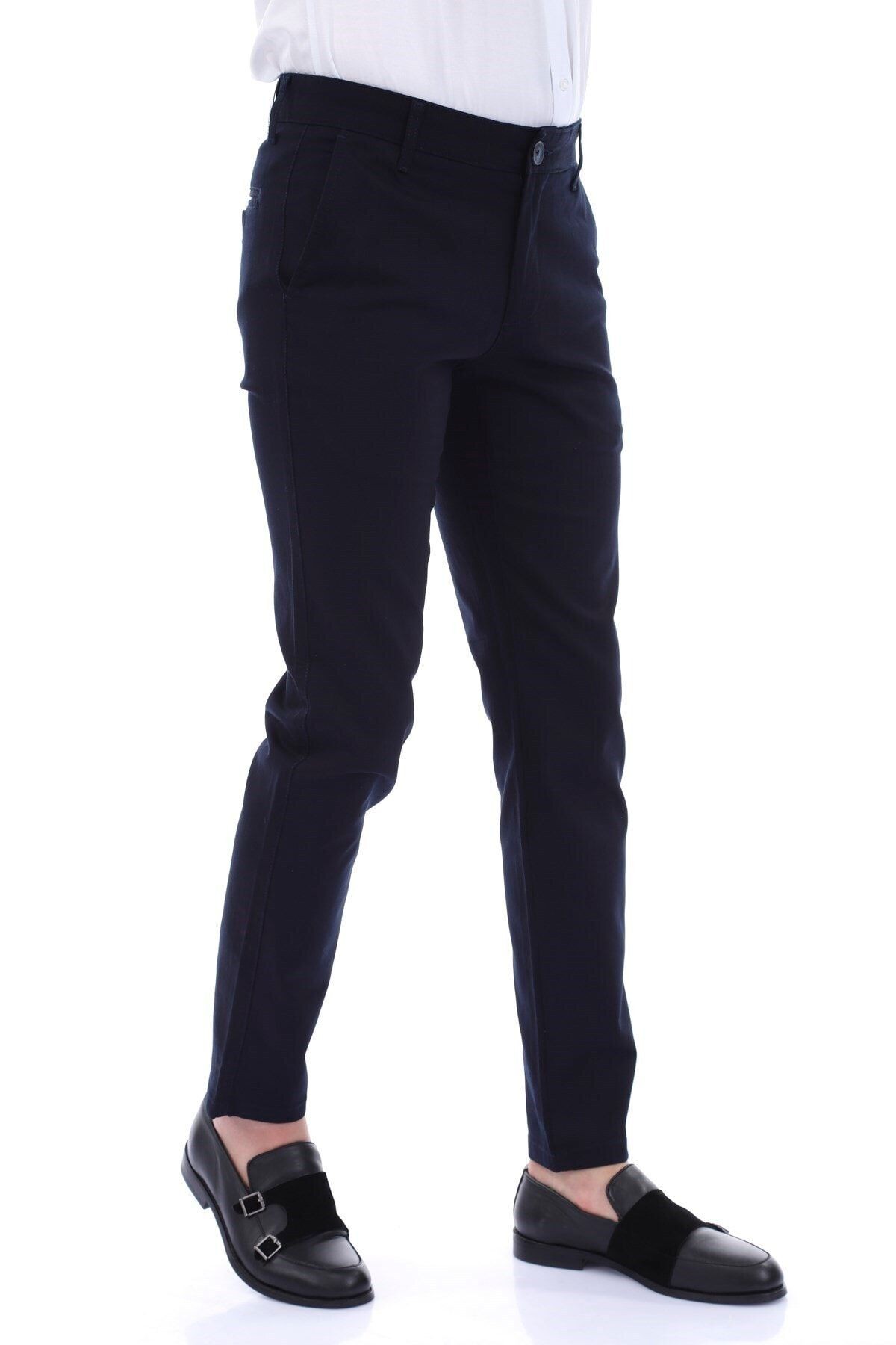 Erkek Lacivert Chıno Regular Fit Pantolon