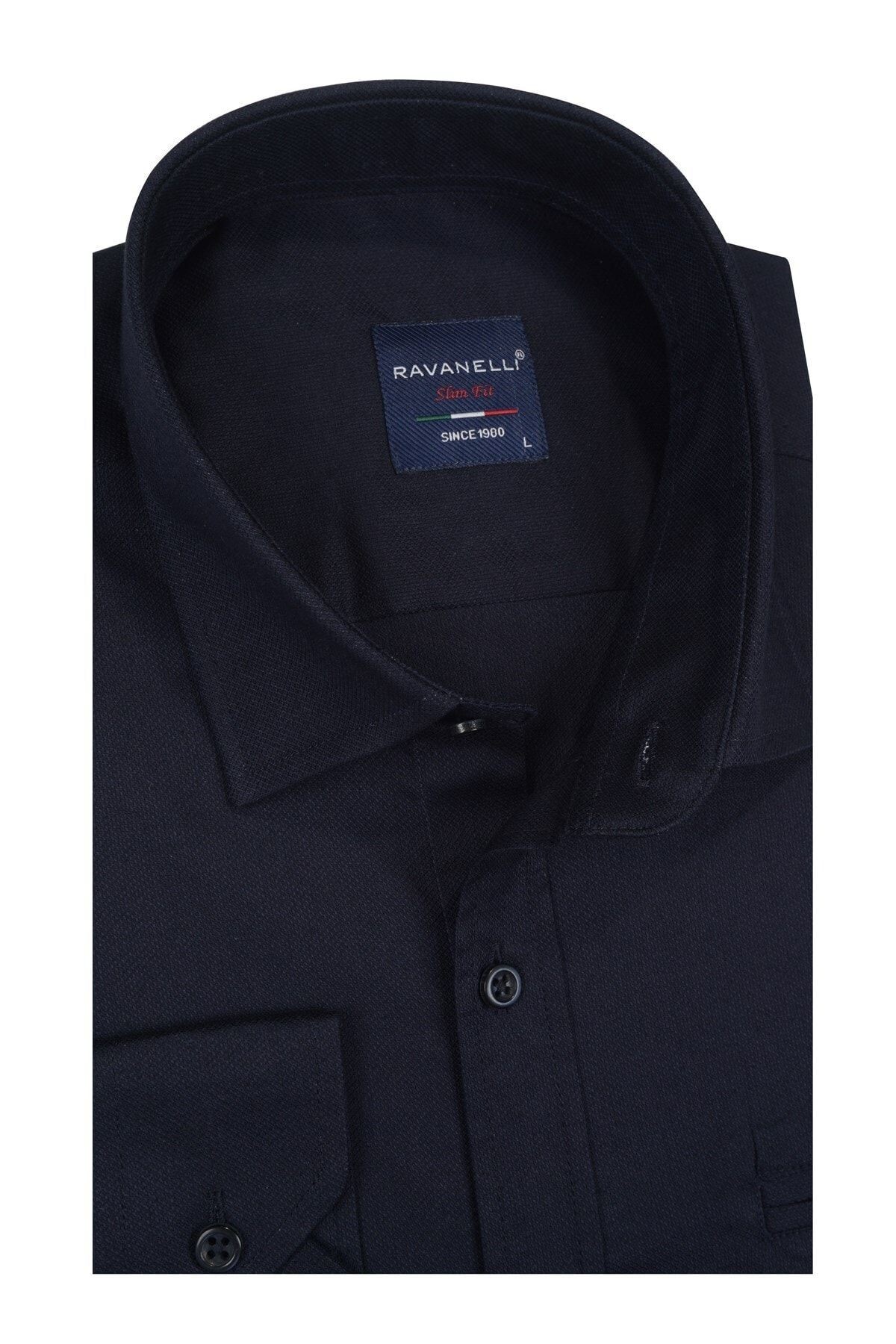 Slim Fit Oxford Likralı Erkek Gömlek
