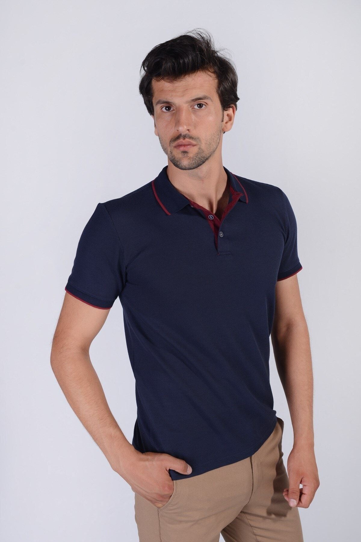 Erkek Lacivert Polo Yaka T Shirt