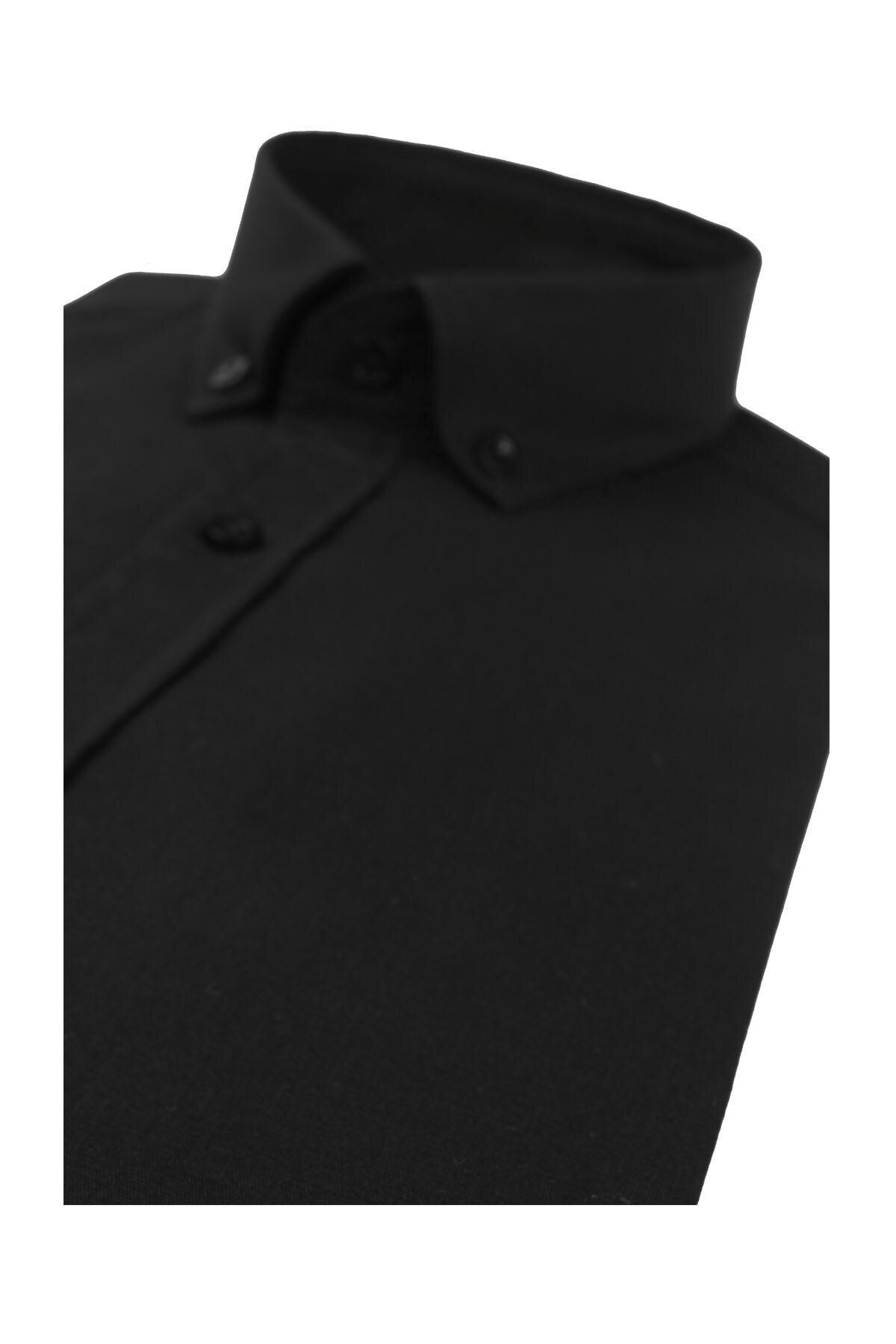 Slim Fit Düz Likralı Erkek Gömlek