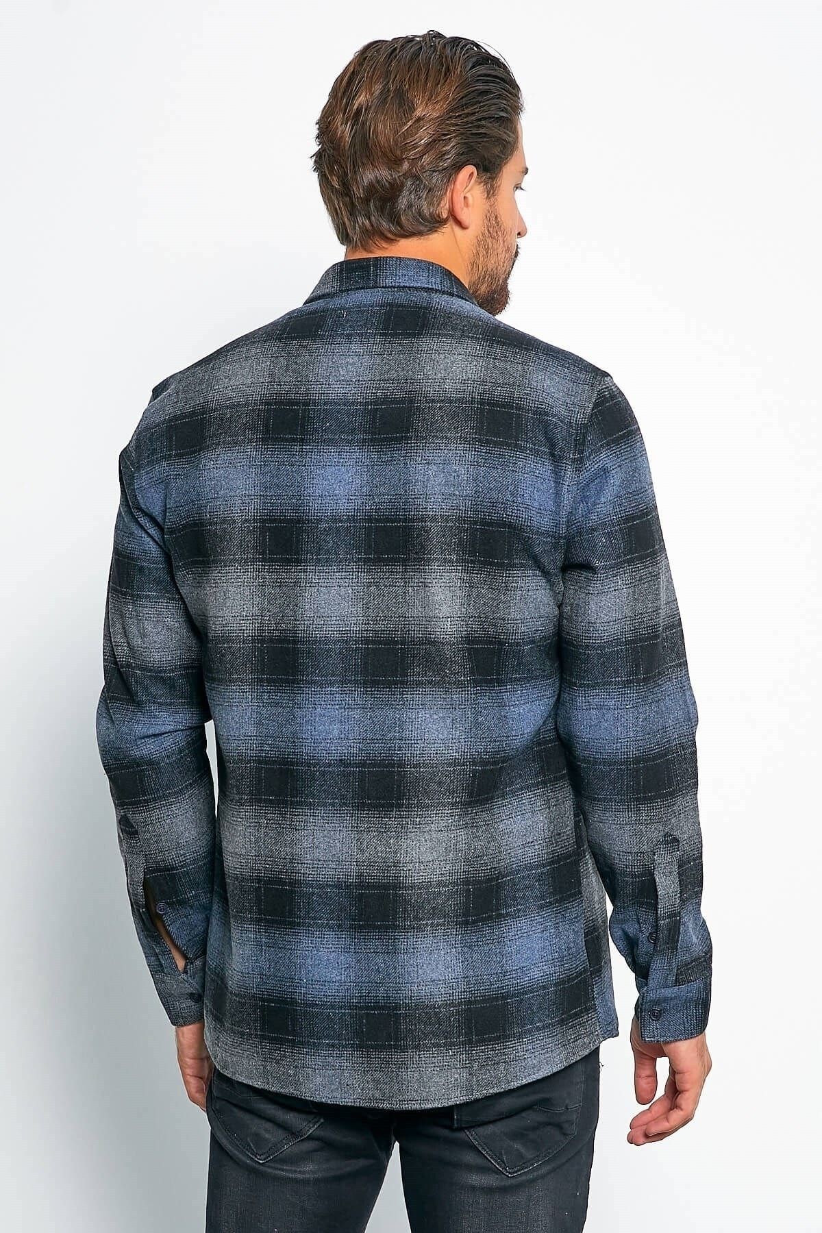 Mavi Slim Fit Oduncu Gömlek