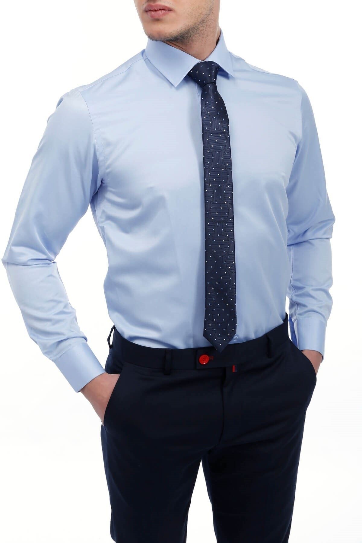 Koyu Mavi Extra Slim Fit Gömlek
