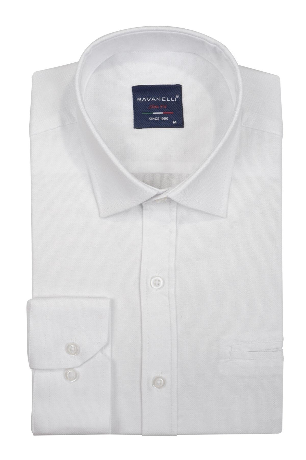 Slim Fit Oxford Likralı Erkek Gömlek