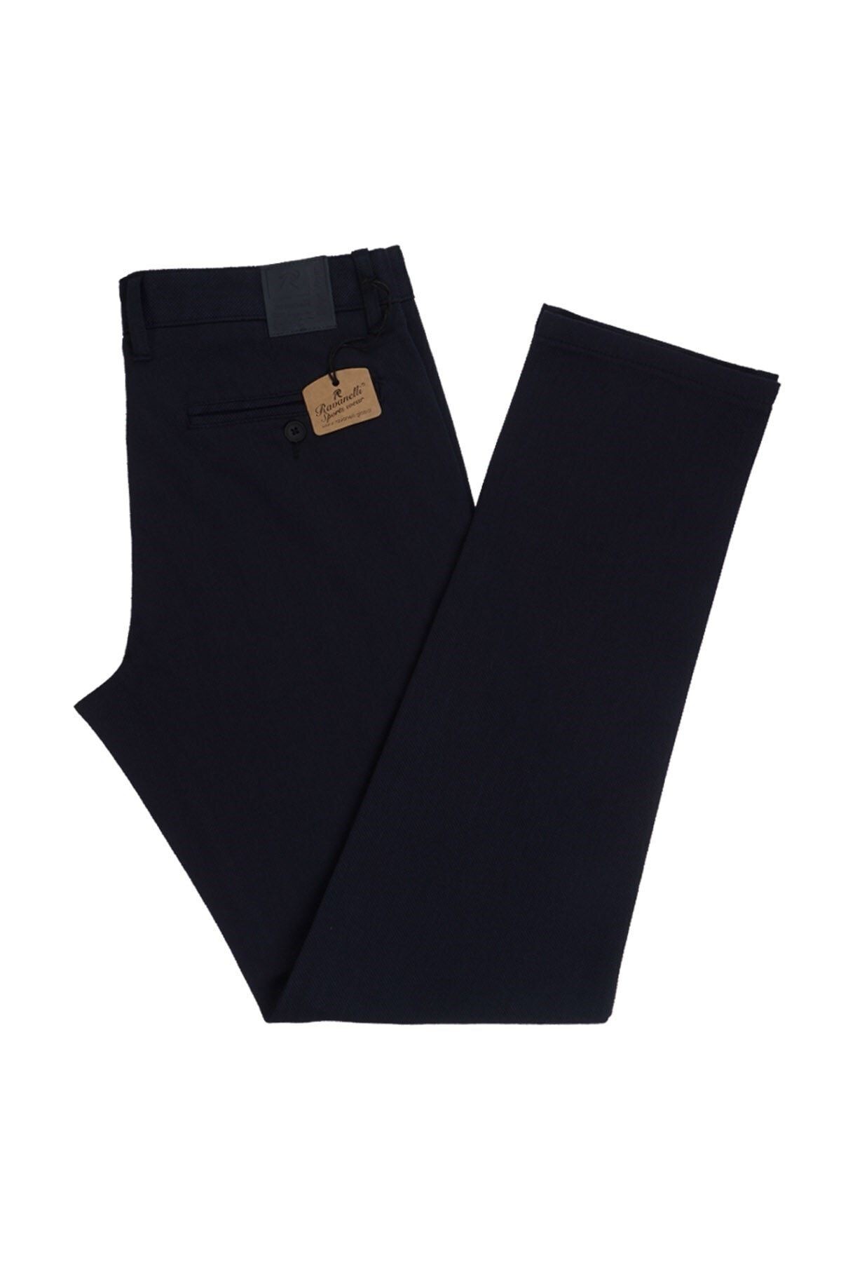 Erkek Regular Fit Armürlü Keten Pantolon