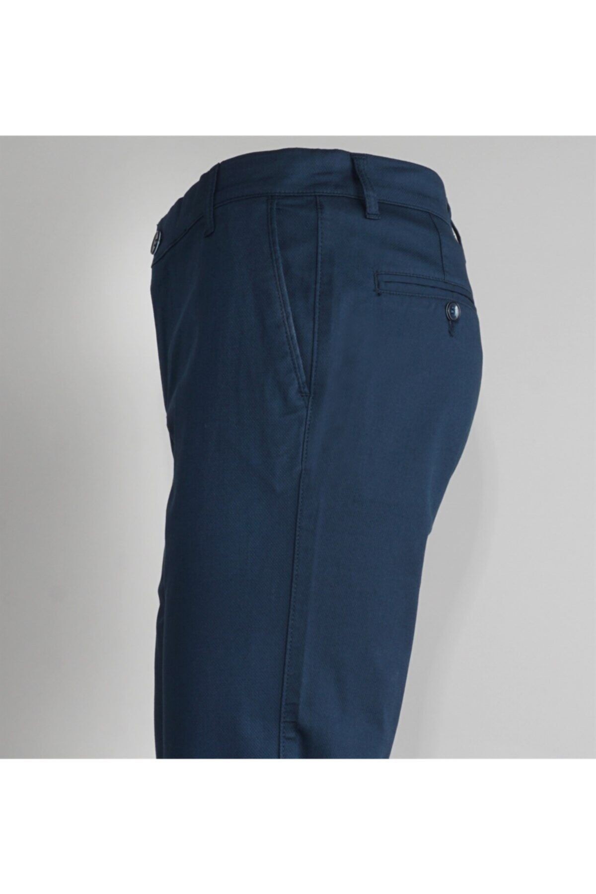 Erkek Mavi Regular Fıt Gabardin Pantolon