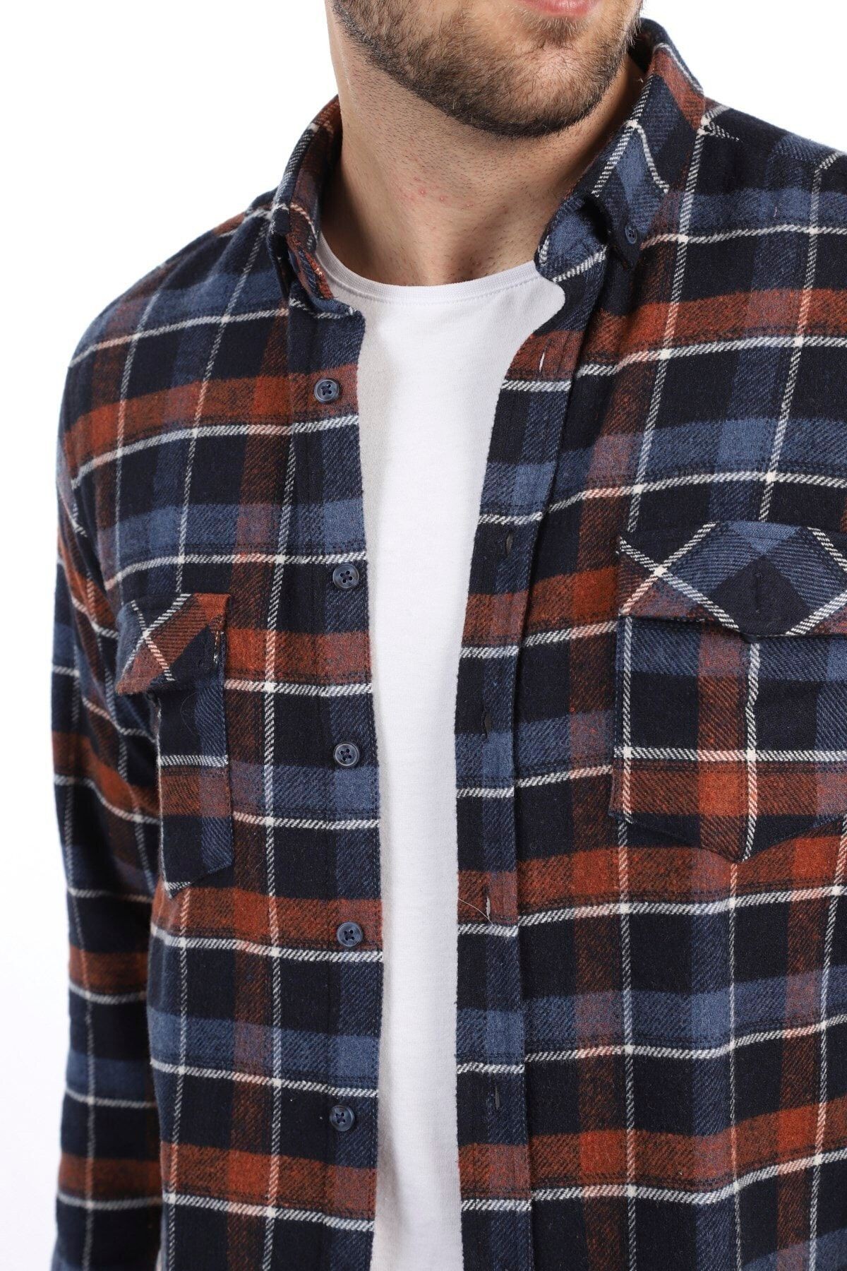 Kahverengi Slim Fit Oduncu Gömlek