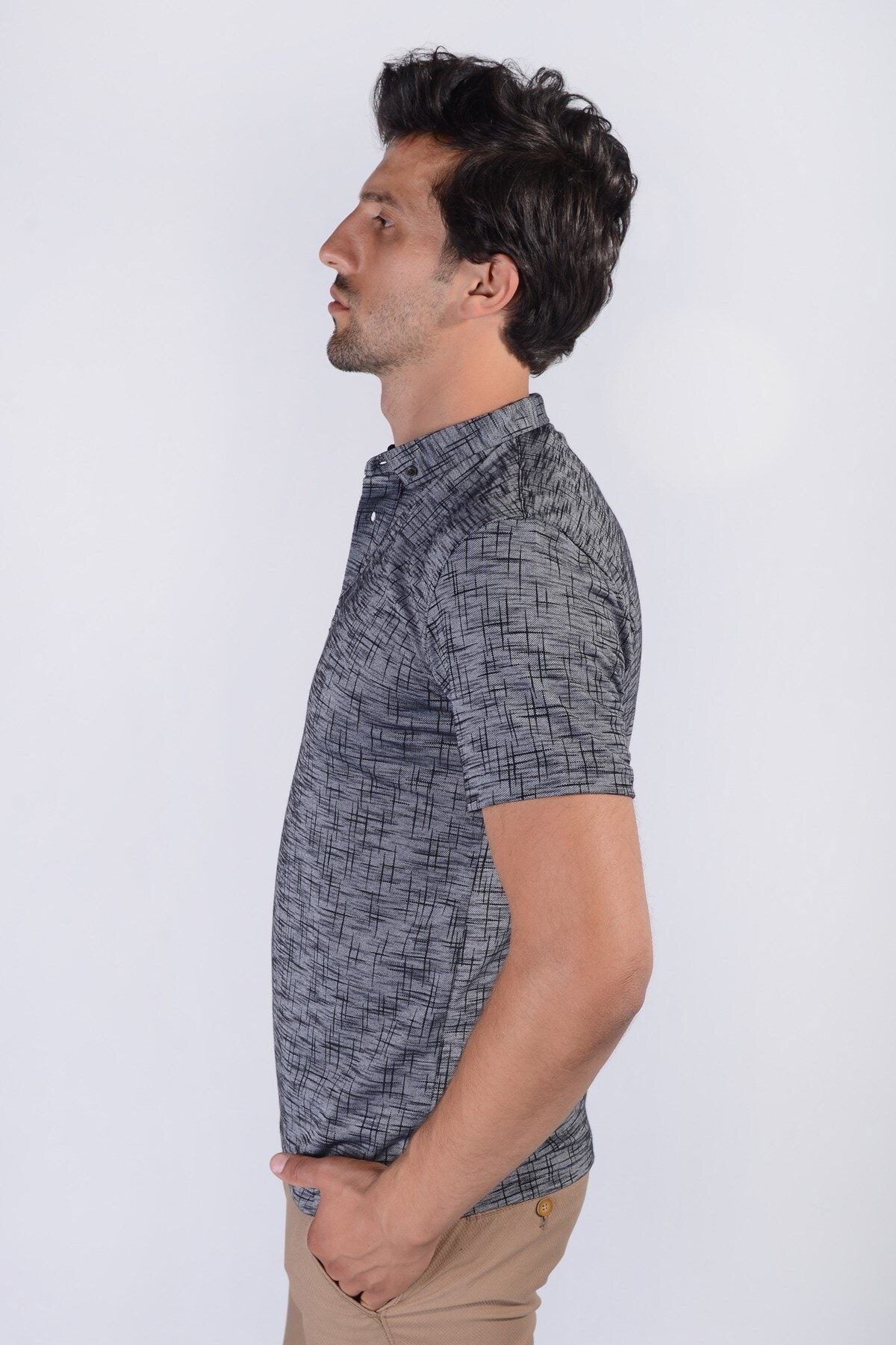 Erkek Gri  Reçme Model Tshirt
