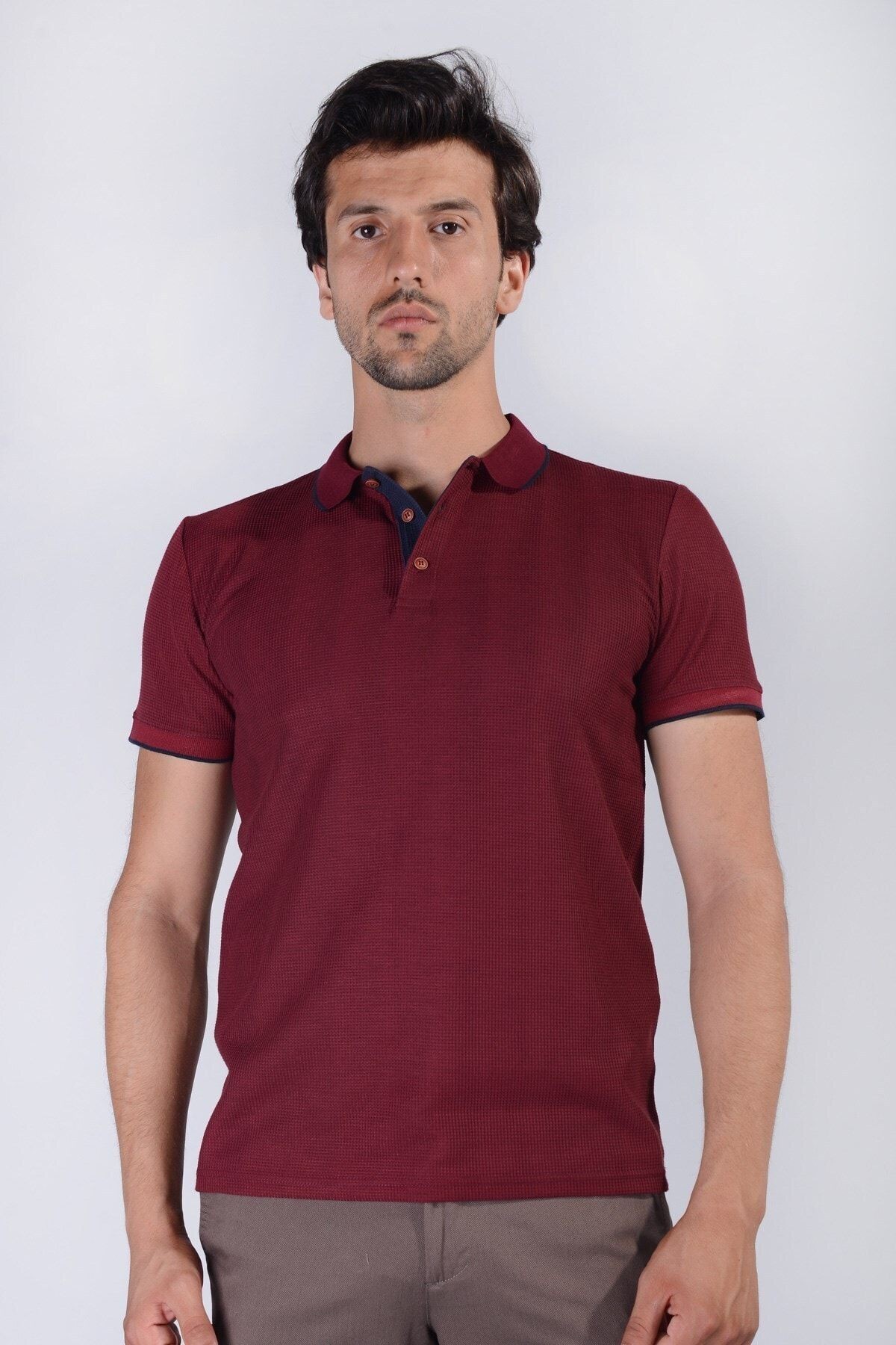 Erkek Bordo Polo Yaka T-Shirt