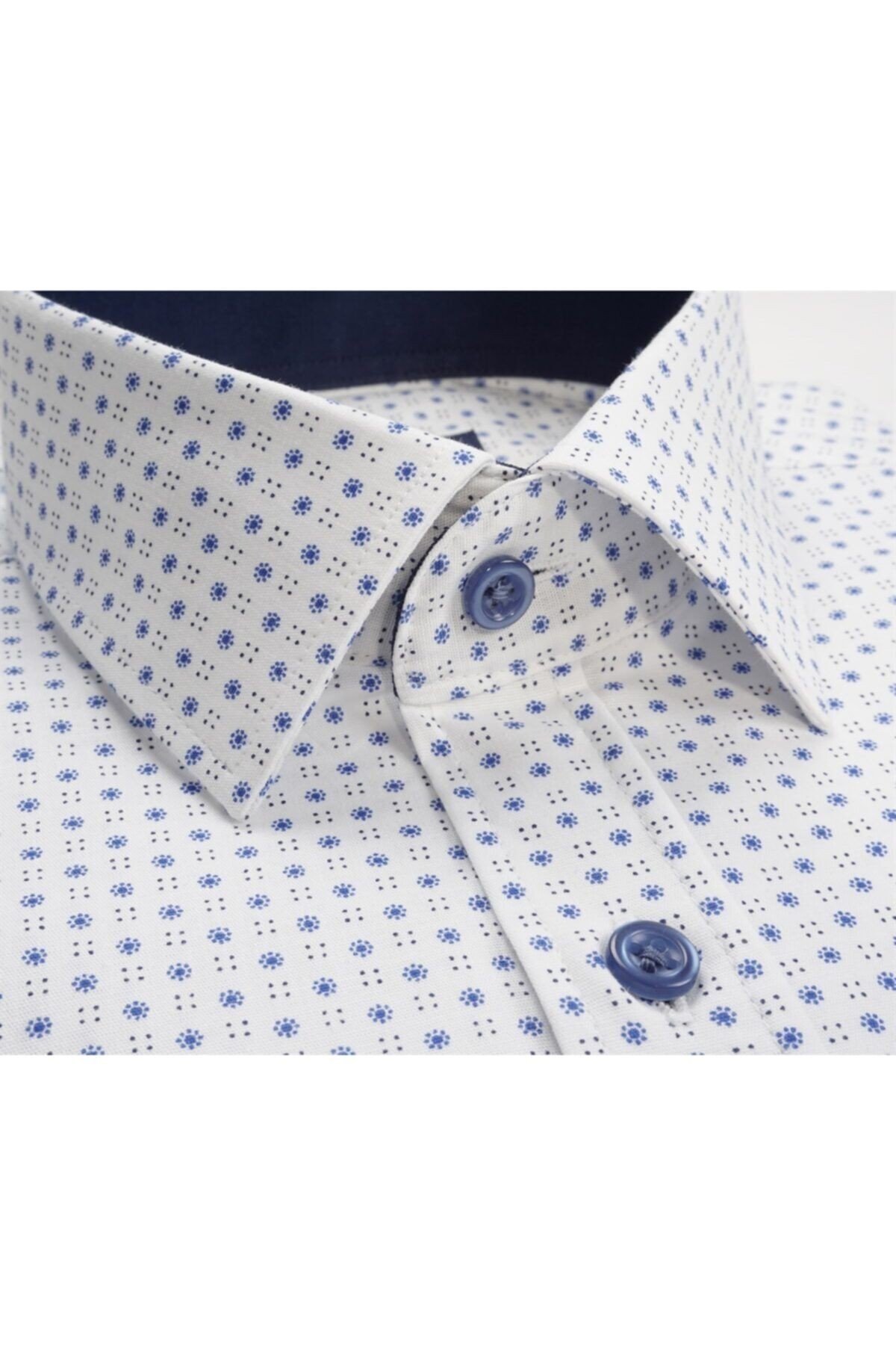 Slim Fit Baskılı Likralı Erkek Gömlek